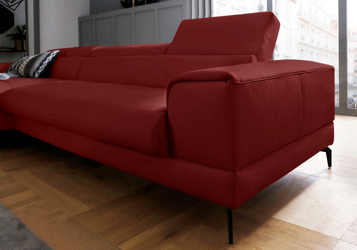 Thumbnail - W.SCHILLIG Ecksofa "piedroo, Designsofa mit tollem Sitzkomfort, bequem, L-Form" Kopfteilverstellung, wahlweise mit Sitzt...
