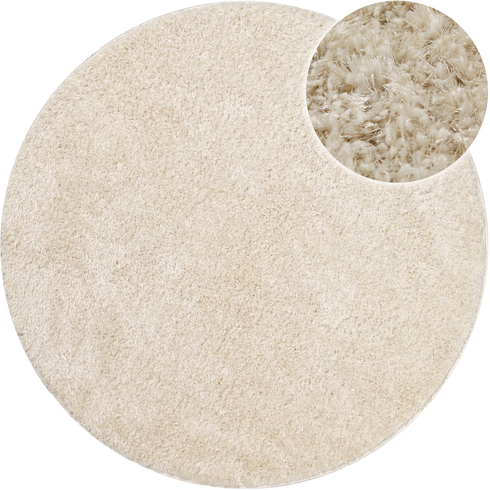 OTTO home Hochflor-Teppich "Nickolas" rund 30 mm Höhe Langflor, Shaggy, wei günstig online kaufen