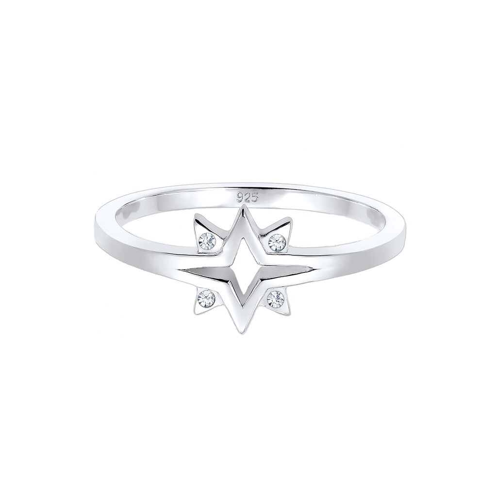 Elli Fingerring »Sterne Starburst Kristalle 925 Silber«