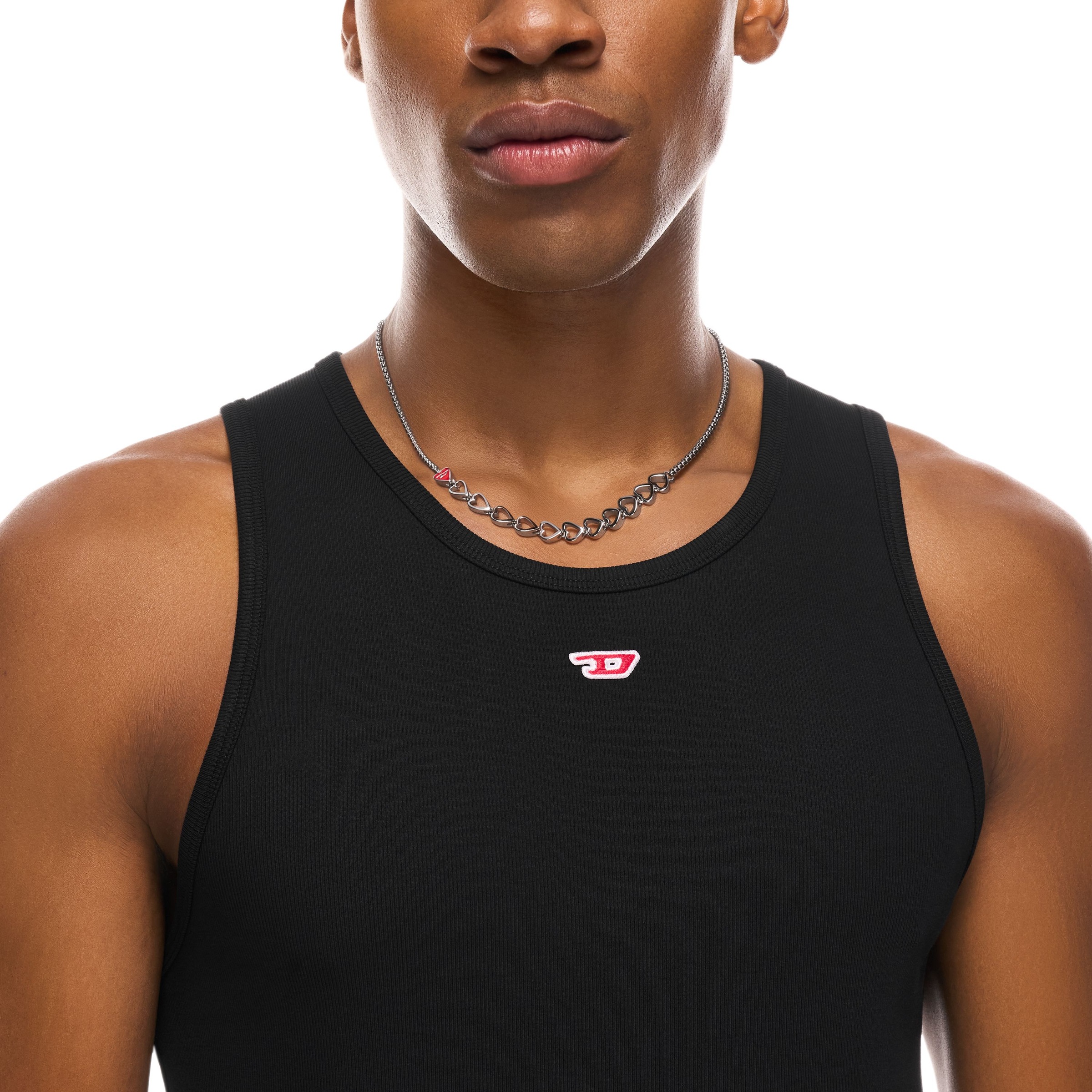 Diesel Collier »Schmuck Geschenk Edelstahl  D LOGO Herzen« Emaille