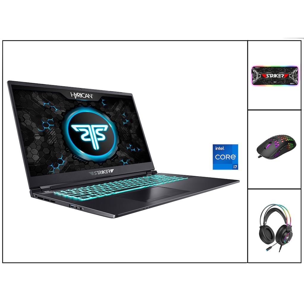 Hyrican Gaming-Notebook »Striker SET2343«, 43,94 cm, / 17,3 Zoll, Intel, Core i7, GeForce RTX 3080, 1000 GB SSD