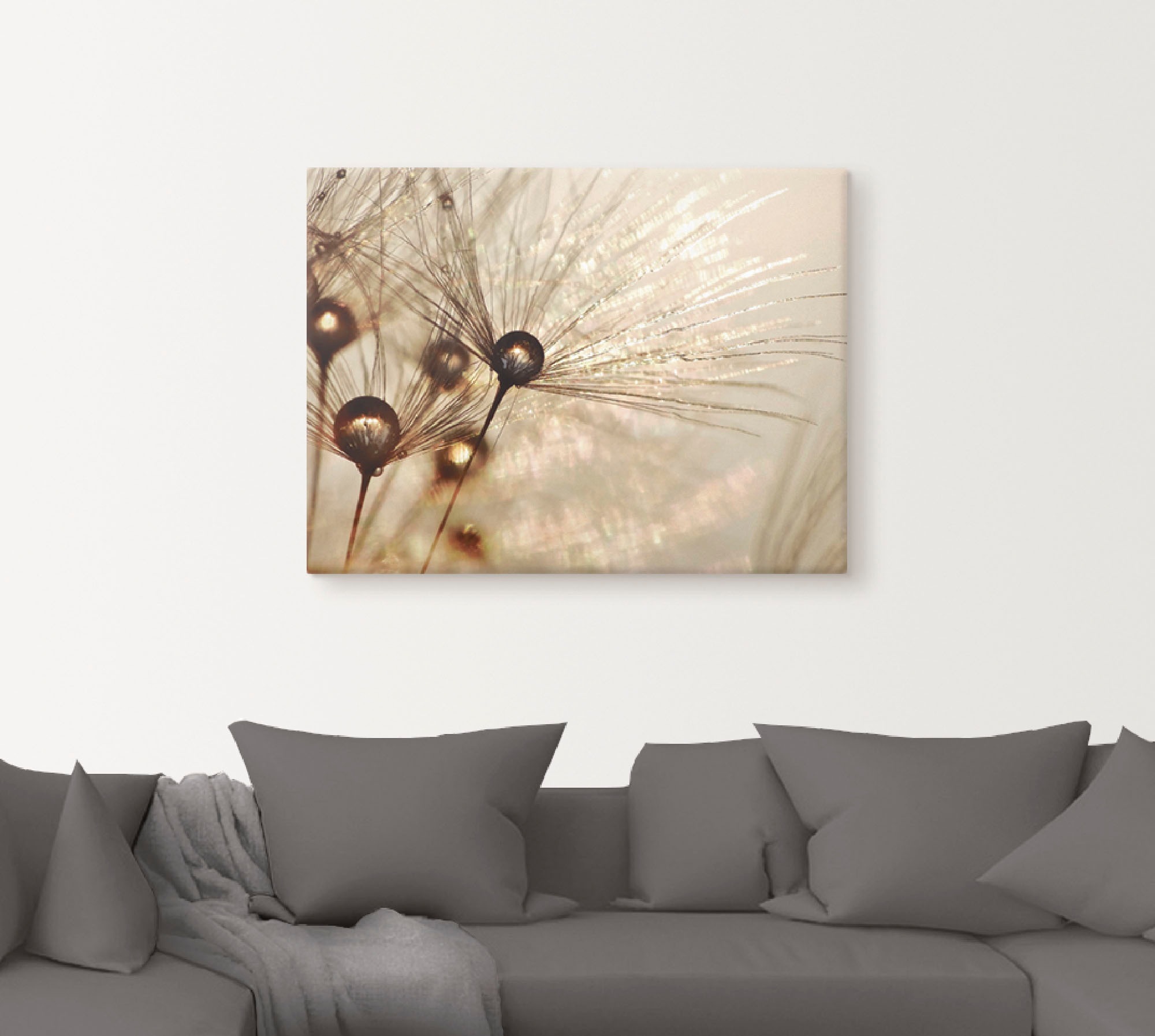 Artland Wandbild »Pusteblume Goldener Tropfen«, Blumen, (1 St.), als Alubild, Outdoorbild, Leinwandbild, Poster, Wandaufkleber