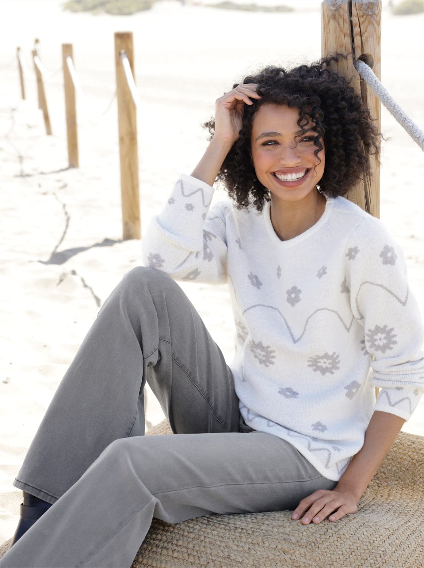 heine Rundhalspullover "Jacquard-Pullover" günstig online kaufen