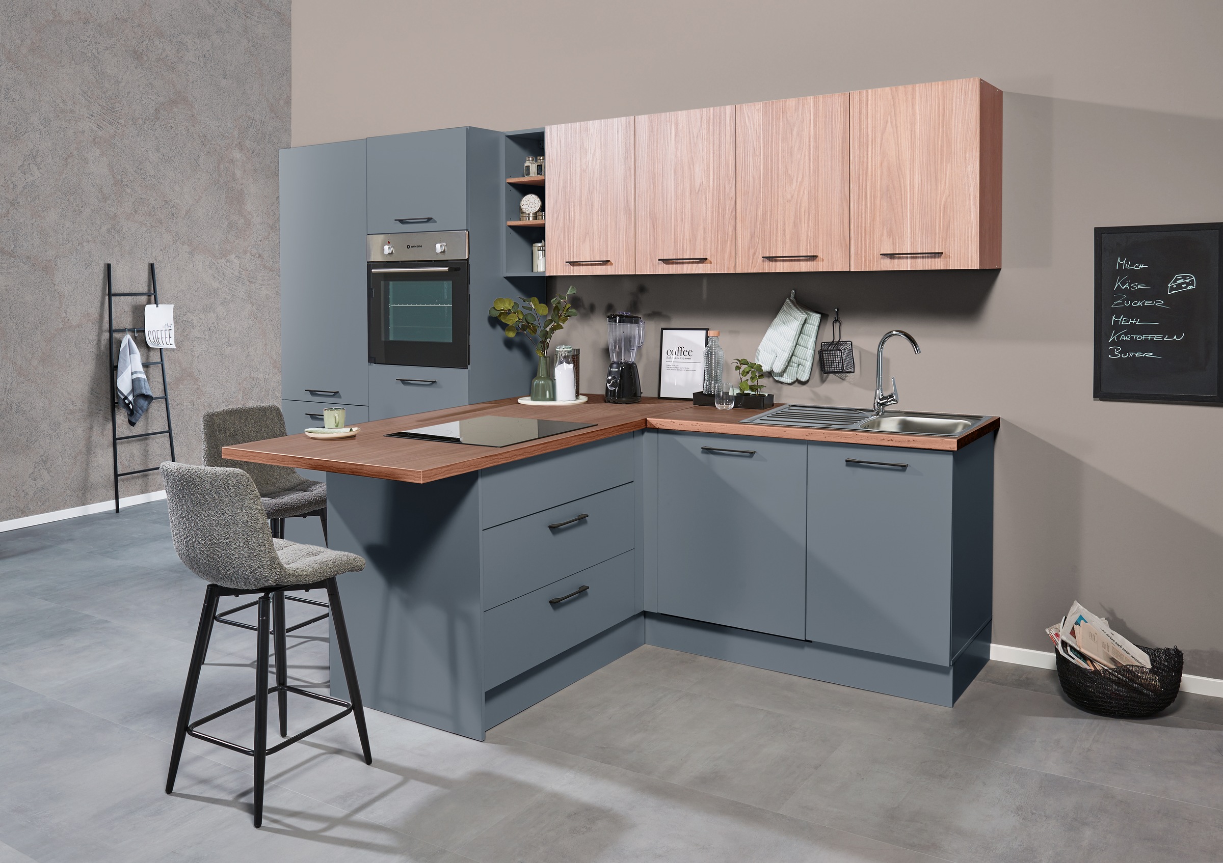 BASIC by Balculina Küchenzeile »Girona B/H/T 325x211x200 cm« Breite 325cm, wahlweise mit E-Geräte, Softclose