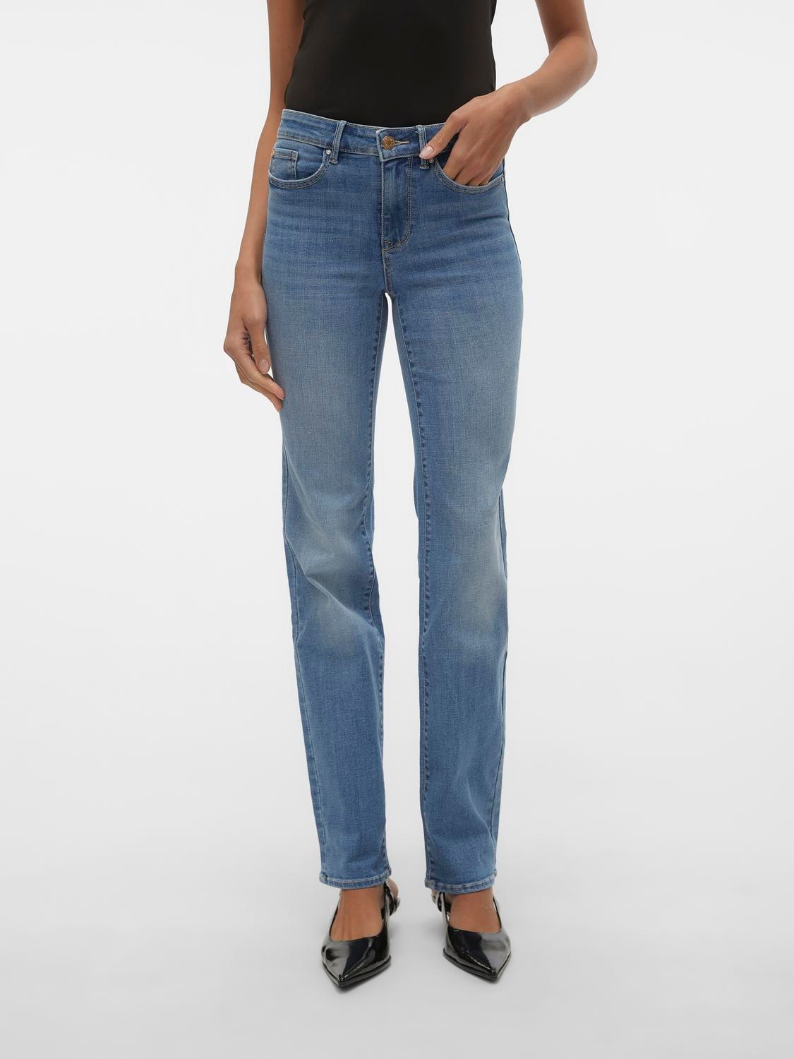 Vero Moda Straight-Jeans "VMFLASH MR STRAIGHT JEANS LI347 GA NOOS" Baumwoll günstig online kaufen