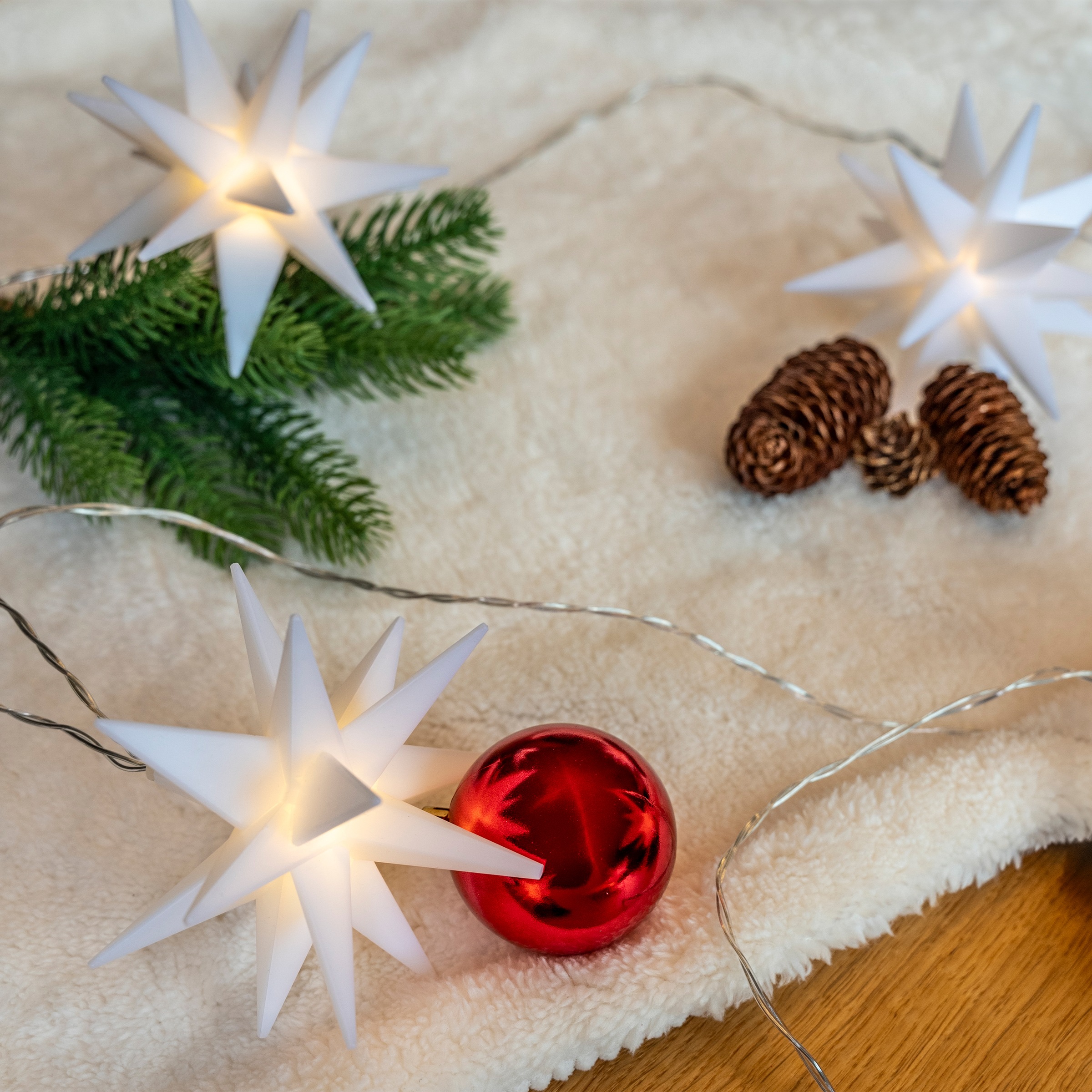 my home LED-Lichterkette »Elvya« 10 Stk.-flammig 3D 10er Sternenlichterkette