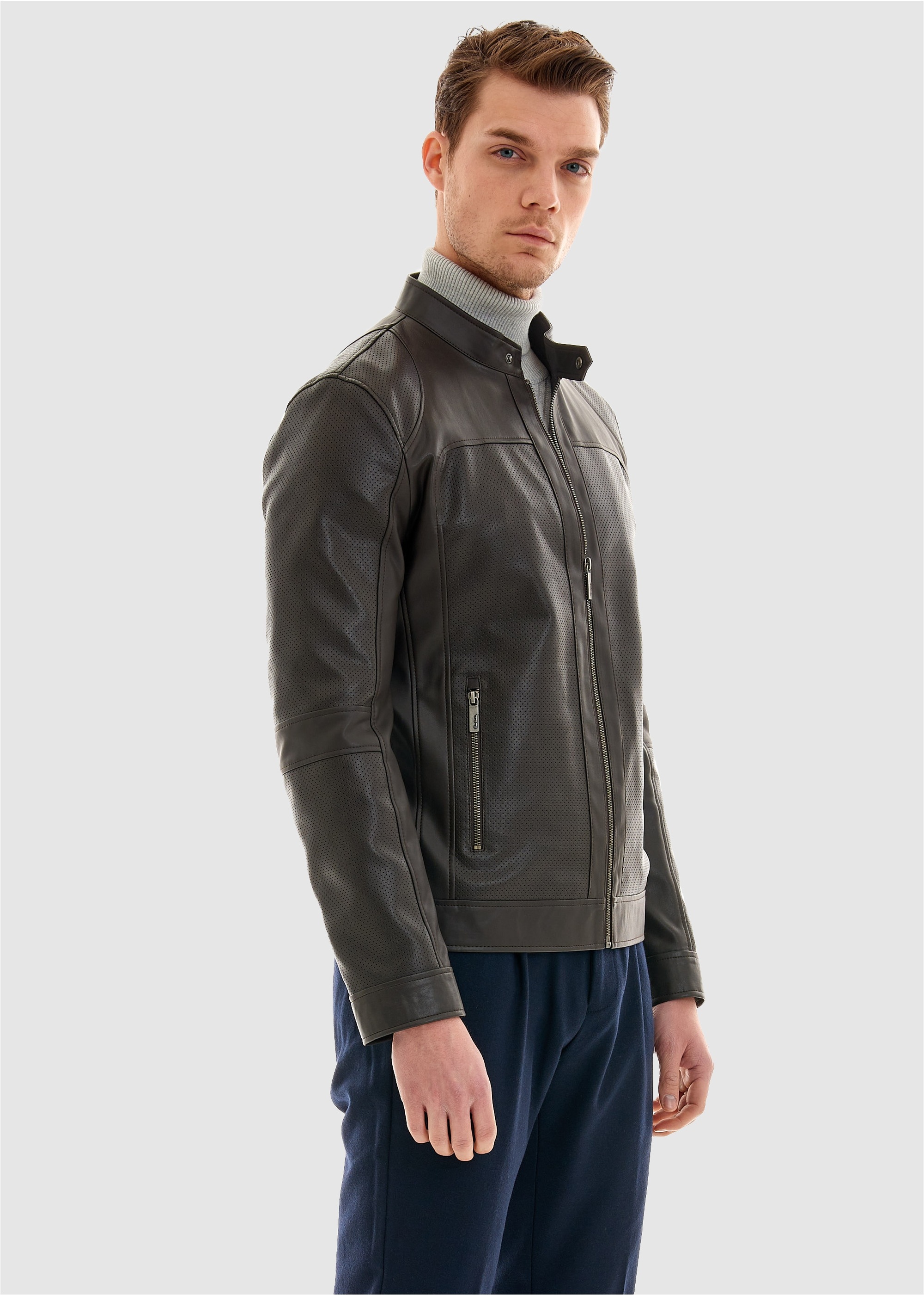 Thumbnail - Pierre Cardin Lederimitatjacke im modischen Leder-Look