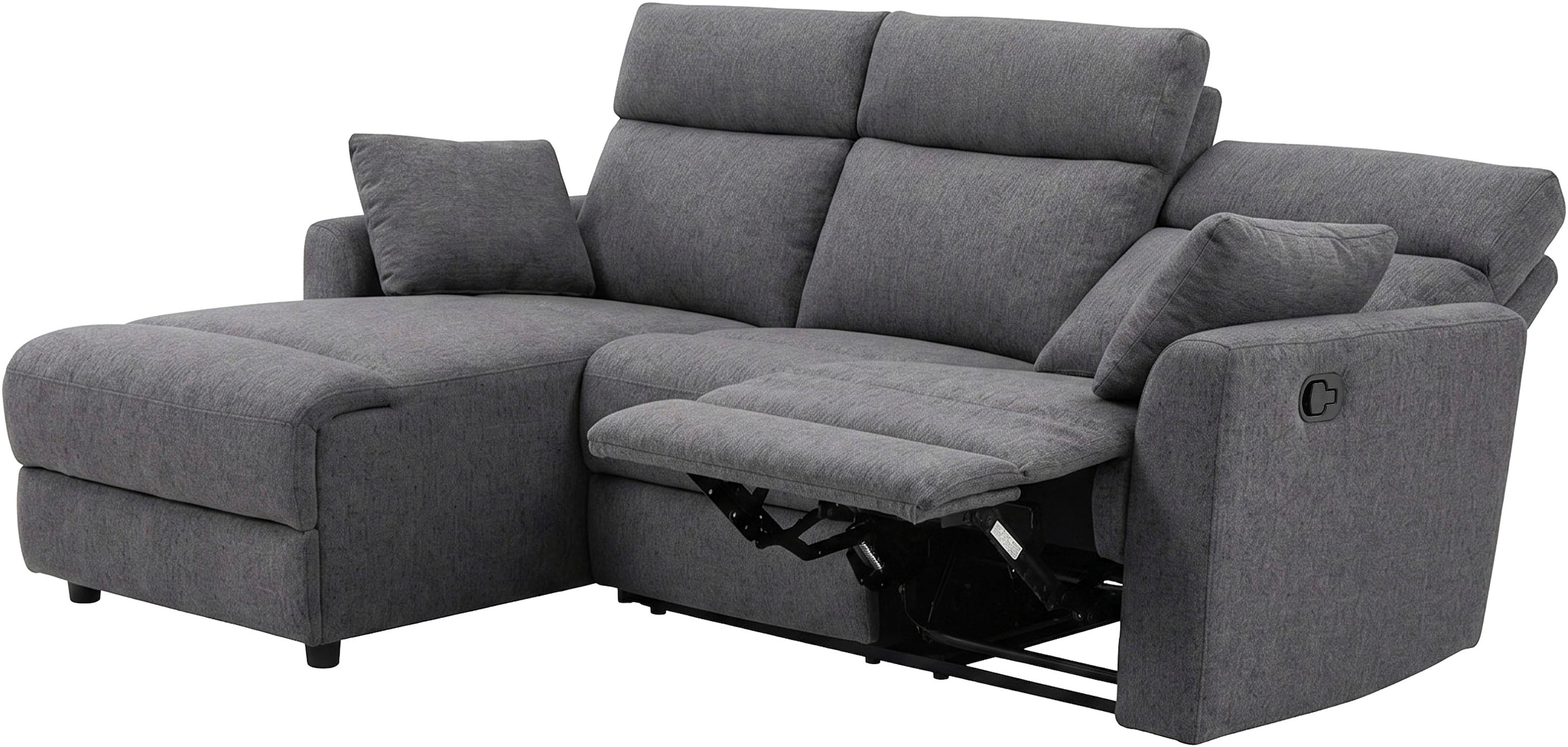 OTTO home Ecksofa »JENNA, L-Form,  236cm, manuelle u. elektrische Funktion, mit USB A/C,« Liegefunktion 105°-150°, Federkern, in Struktur fein oder Cord-Bezug