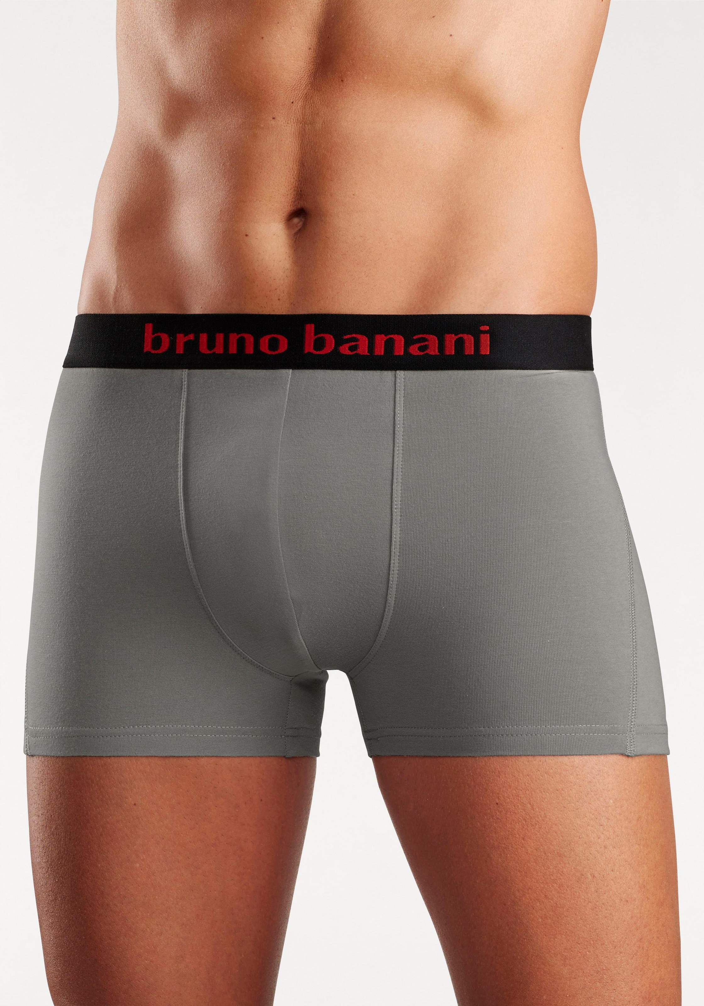 Bruno Banani Boxer »Boxershorts für Herren«, (Packung, 4 St.), mit farbigen Marken-Schriftzug am Bündchen