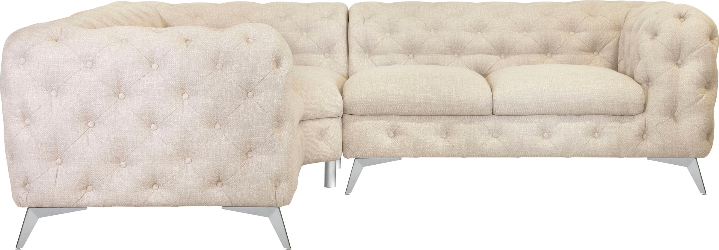 Home affaire Chesterfield-Sofa "Ecksofa GLYNIS L-Form mit Wellenunterfederu günstig online kaufen