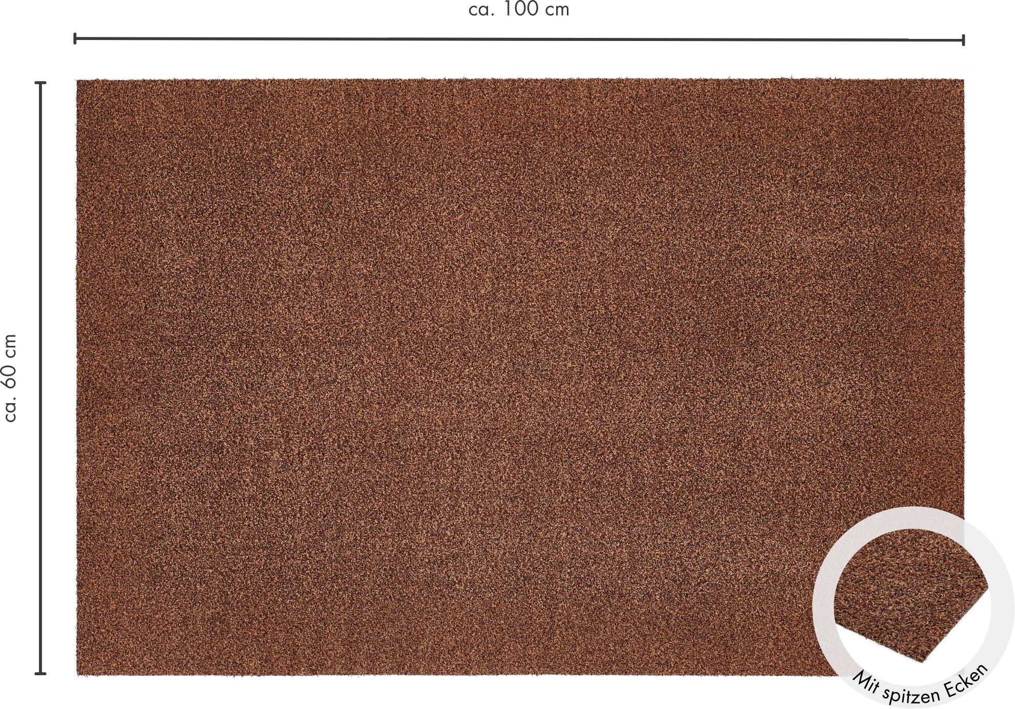 Fußmatte ANDIAMO "Samson, Made in Netherlands" Gr. 1, braun, B:60cm H:6mm L:100cm, Baumwolle, Kunstfaser, Teppiche, Fußmatte, Schmutzfangmatte, waschbar, rutschhemmend, auch als 2er Set erhältlich 2