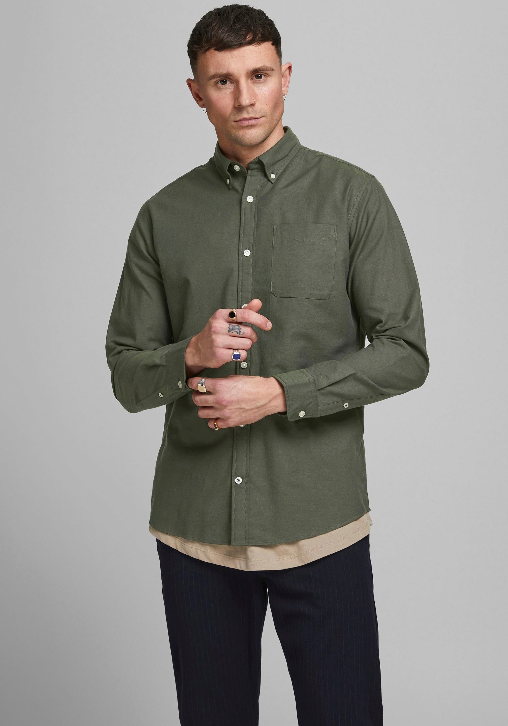 Jack & Jones Langarmhemd "JJEOXFORD SHIRT LS NOOS"