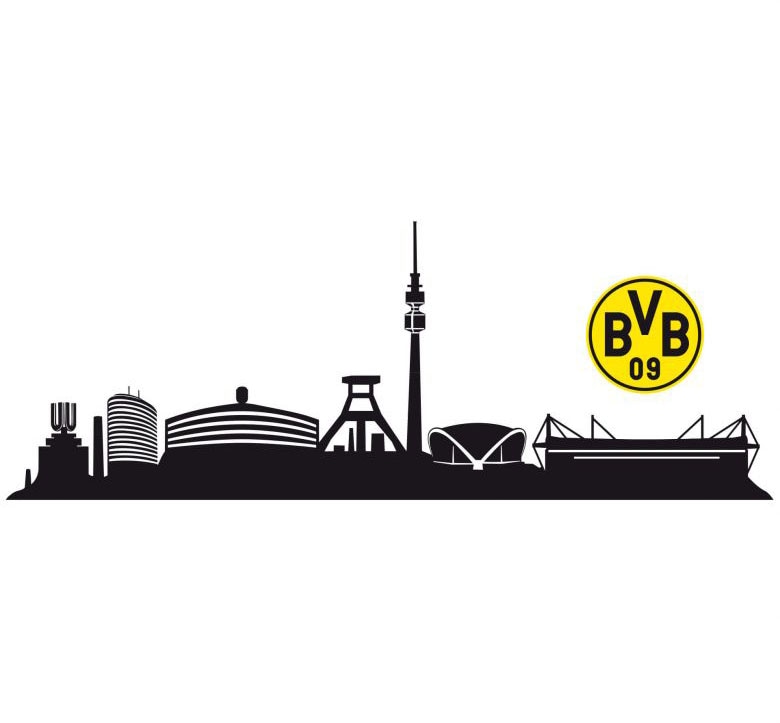 Wall-Art Wandtattoo »Fußball BVB Skyline mit Logo«, (1 St.), selbstklebend, entfernbar