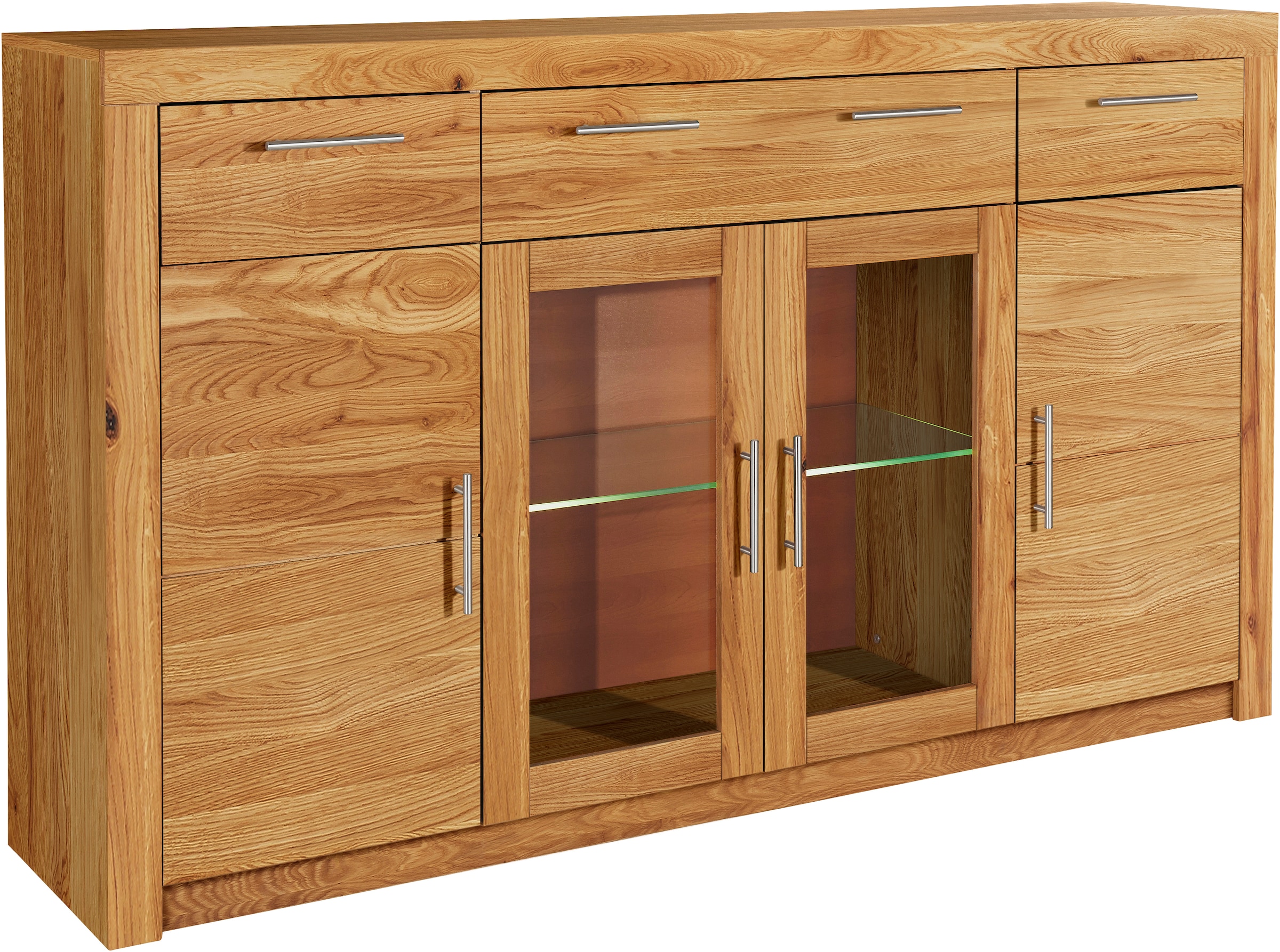 VOGL Möbelfabrik Highboard "Toronto", opt. Glastüren, teilmassiv, Rahmenopt günstig online kaufen