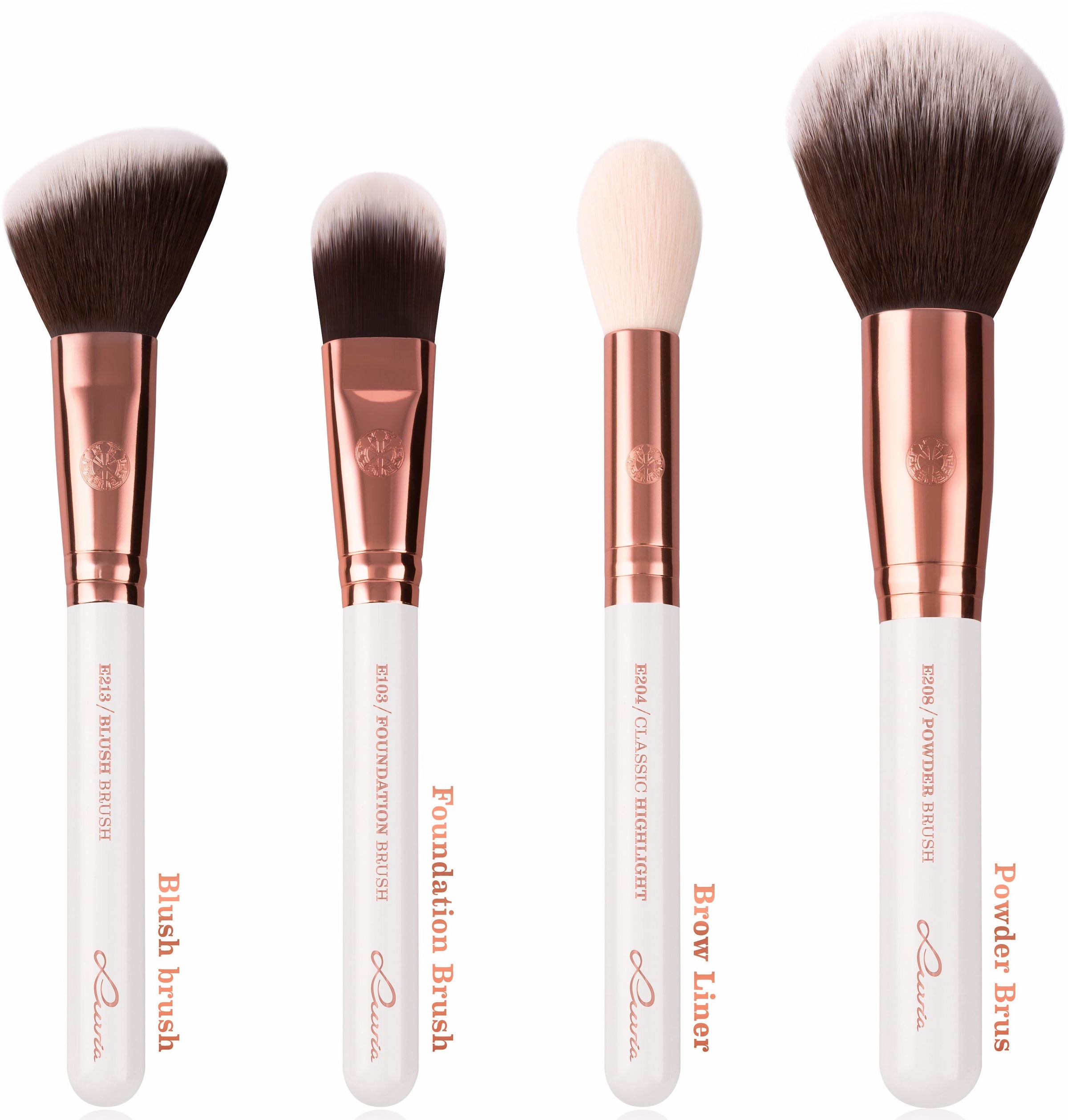 Cosmetics tlg., inkl. Pinseltasche), | - Luvia Brushes BAUR Kosmetikpinsel-Set bestellen Feather (15 White«, vegan »Essential