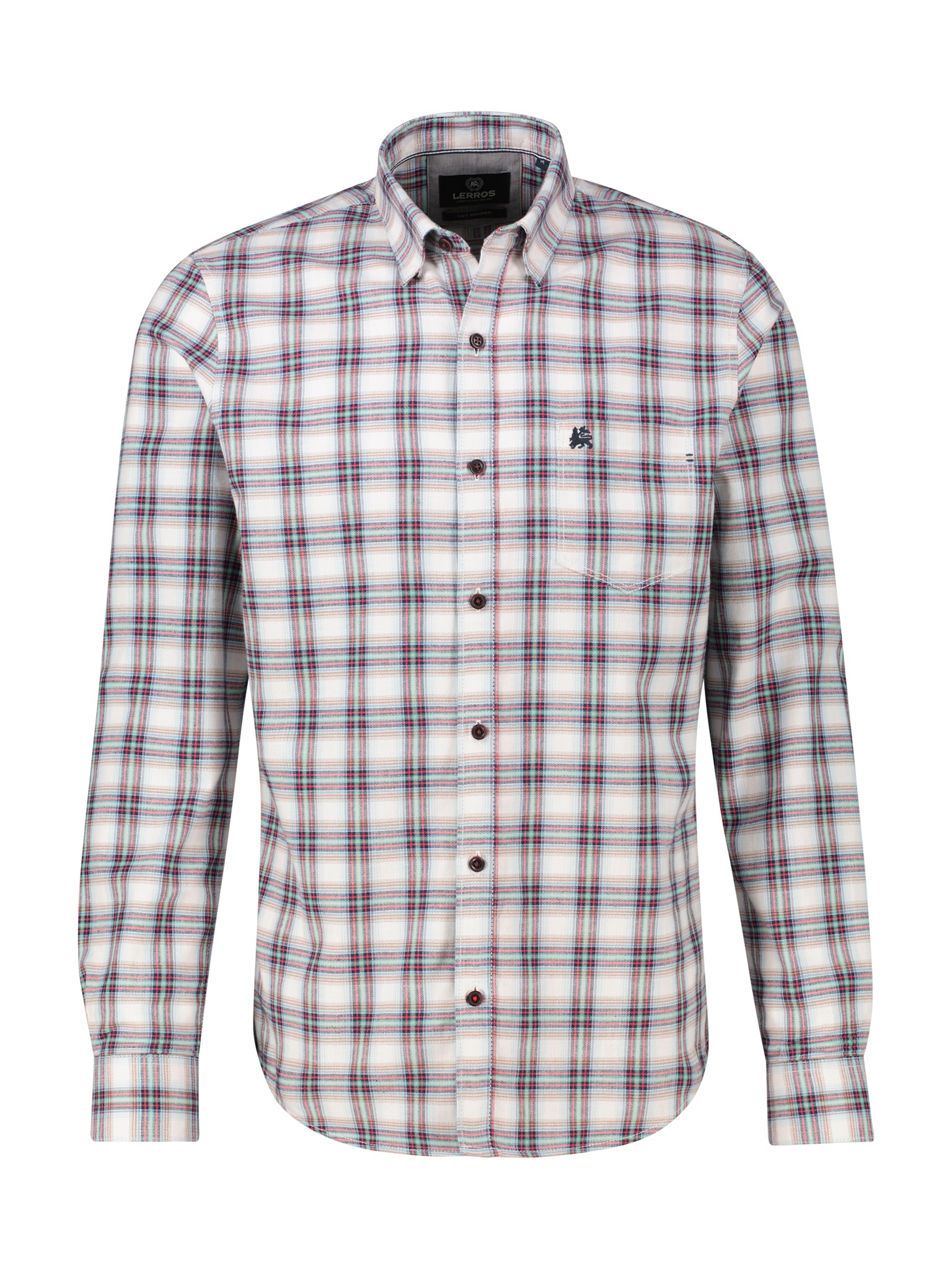LERROS Karohemd, langarm, mit Button-Down-Kragen