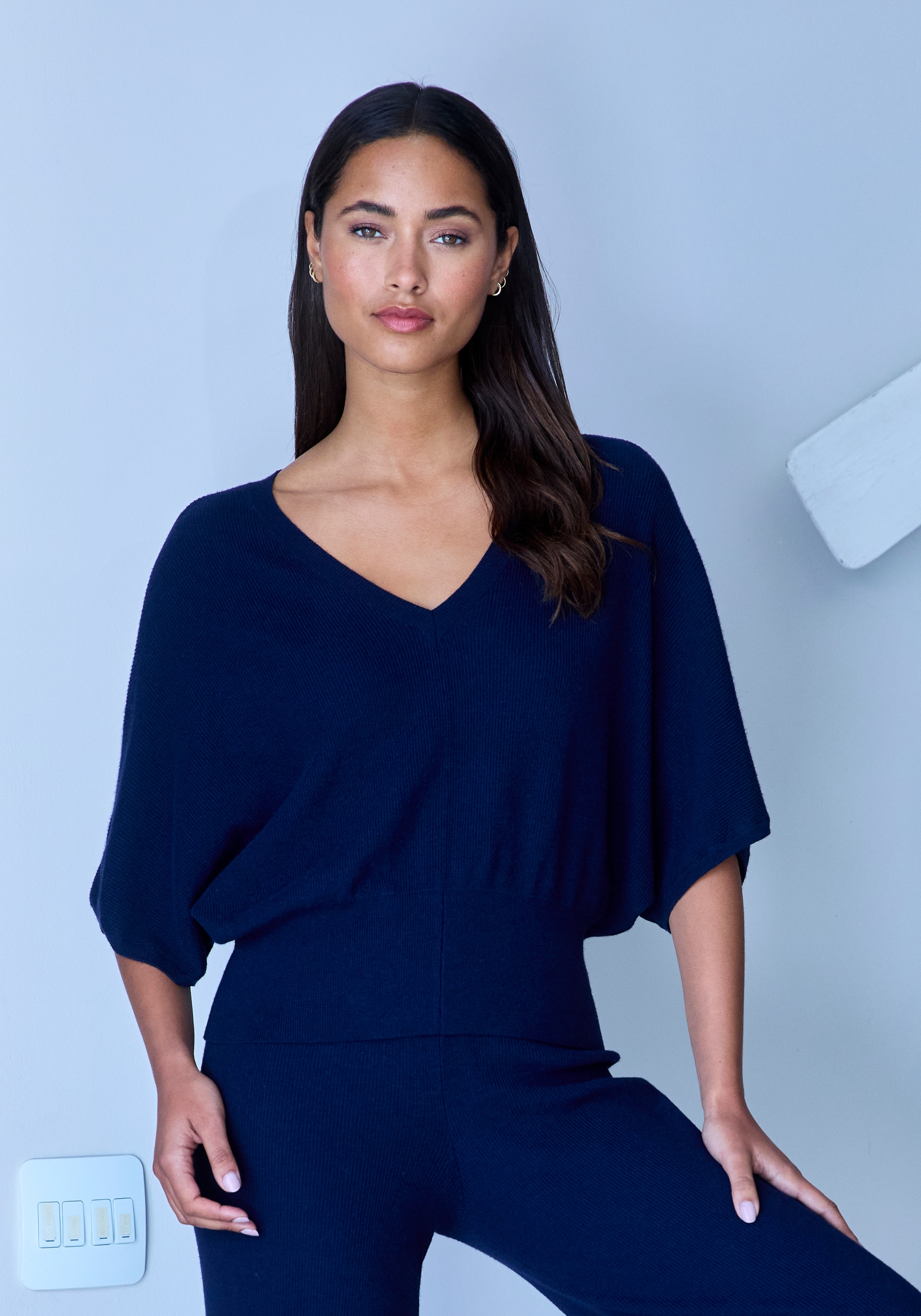Copenhagen Studios Fledermausshirt, aus hochwertiger, feiner Rippe, Loungewear
