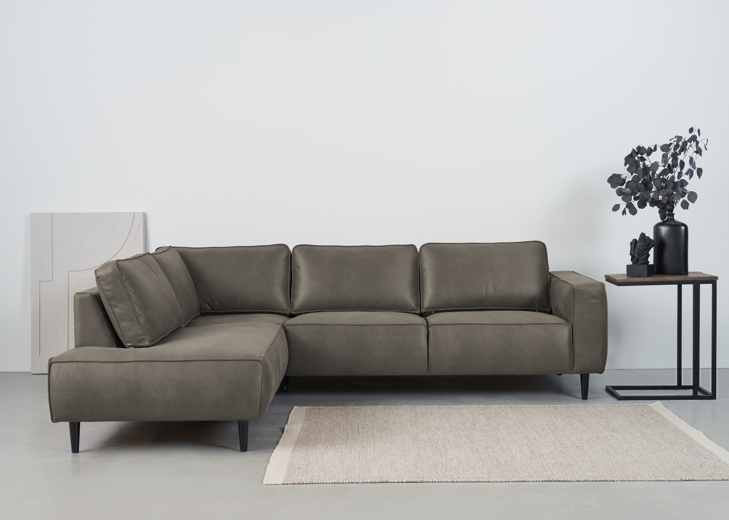Places of Style Ecksofa "Fumone, Lederoptik oder Soft-Touch Chenille", Brei günstig online kaufen