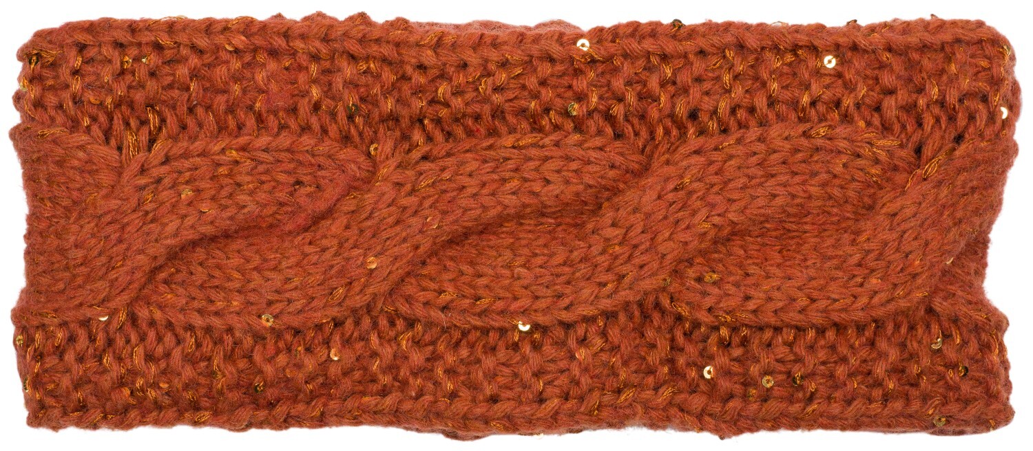styleBREAKER Stirnband "Grobstrick Stirnband mit Pailletten" 1 Stk.