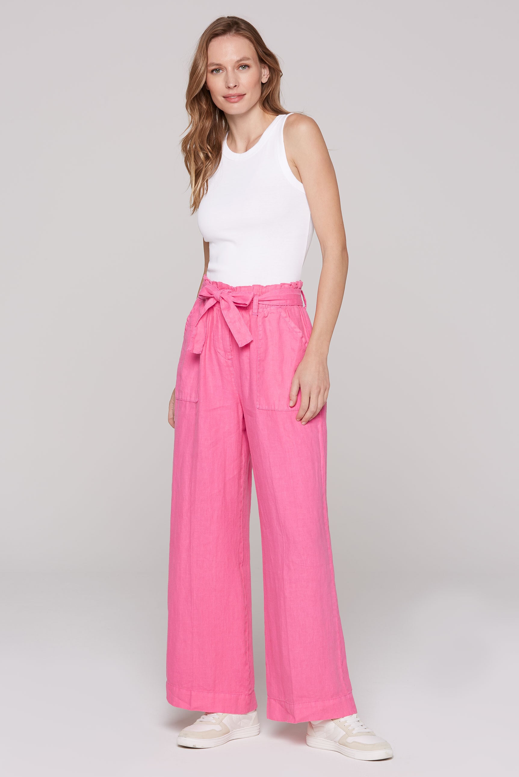 SOCCX Leinenhose, mit aufgesetzten Taschen vorne