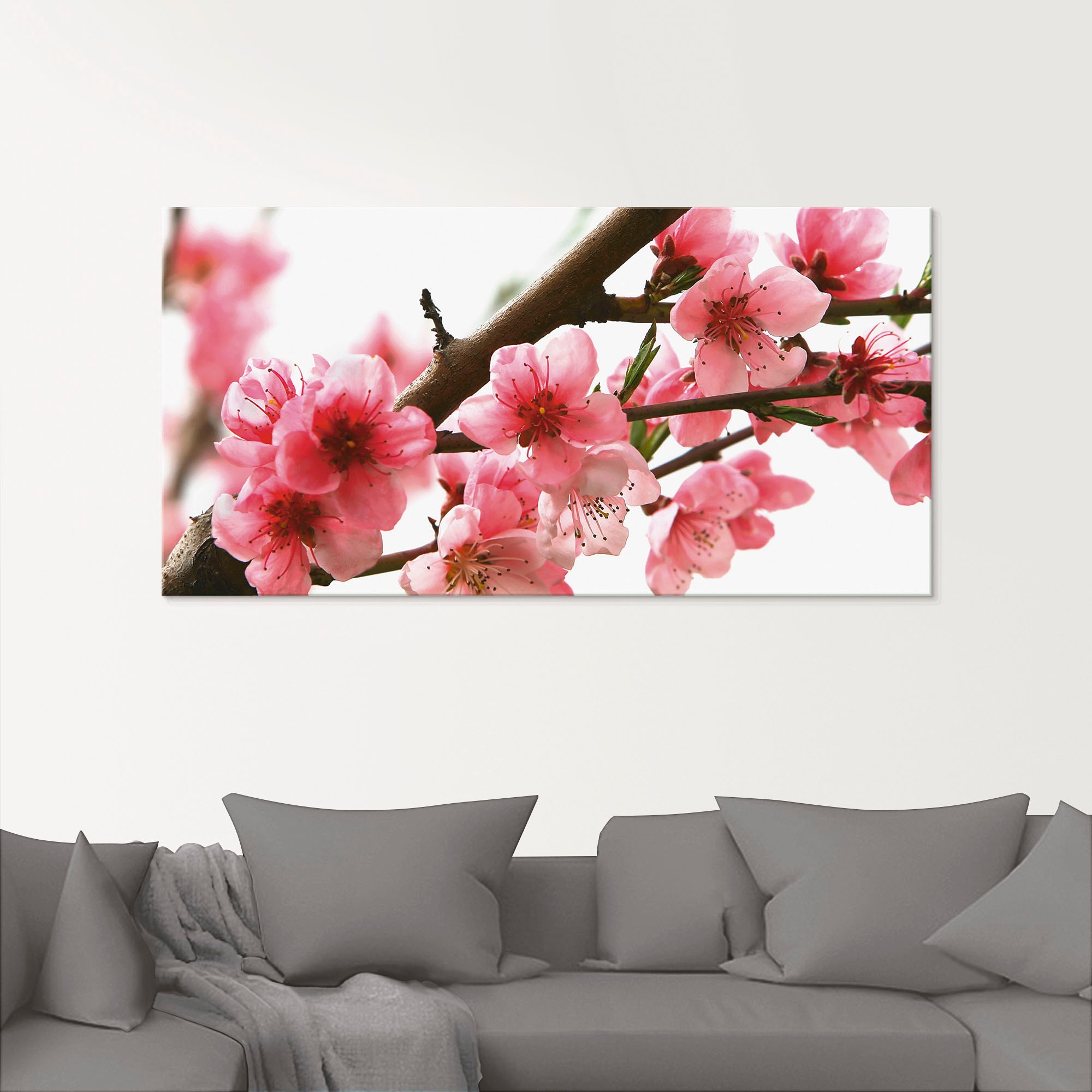 Artland Glasbild "Pfirsichblüten reflektieren im Wasser" 1 Stk. tlg. in ver günstig online kaufen