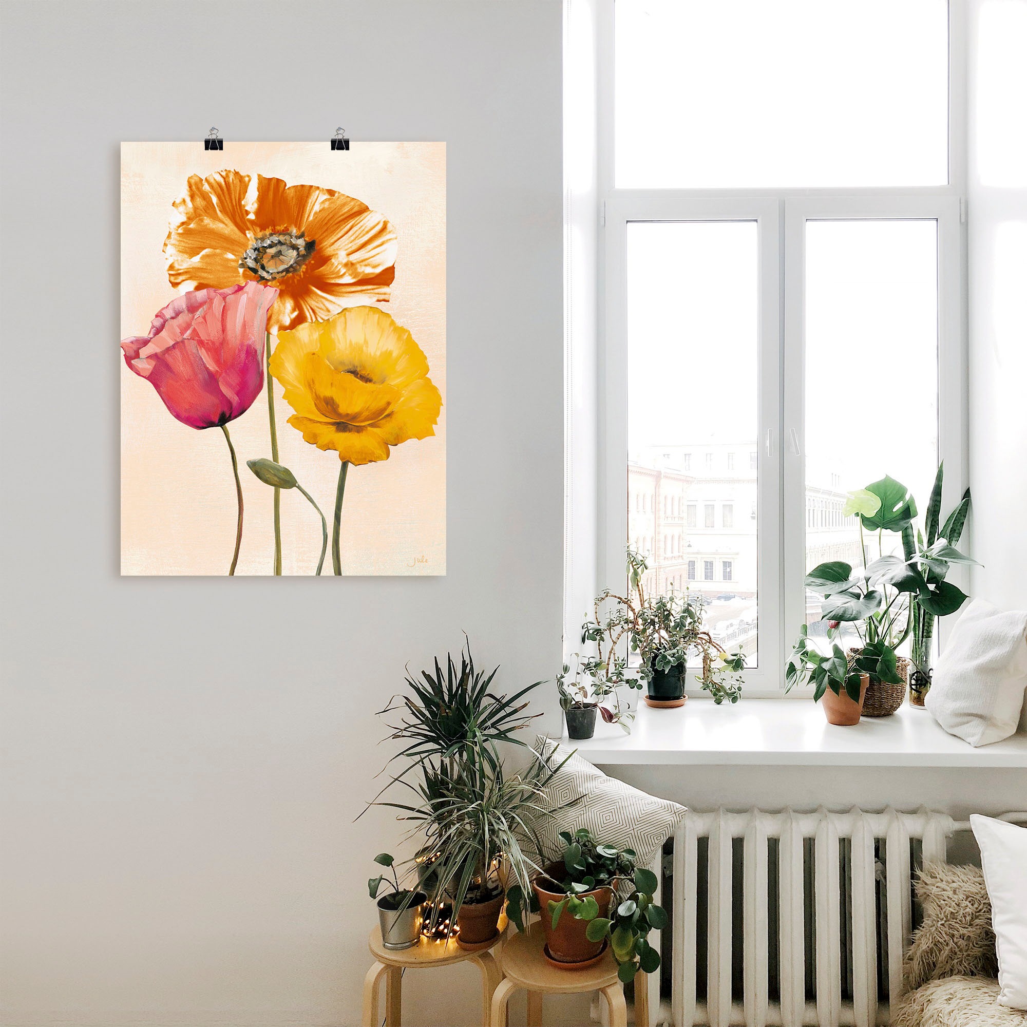Artland Wandbild "Bunte Mohnblumen II" Blumenbilder 1 Stk. tlg. als Leinwan günstig online kaufen