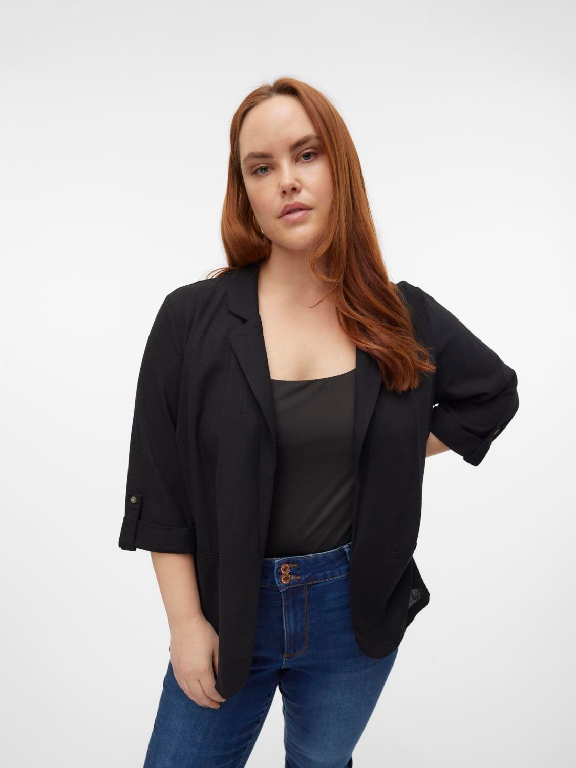 Vero Moda Curve Kurzblazer "VMCJESMILO 3/4 BLAZER WVN GA NOOS CUR" günstig online kaufen