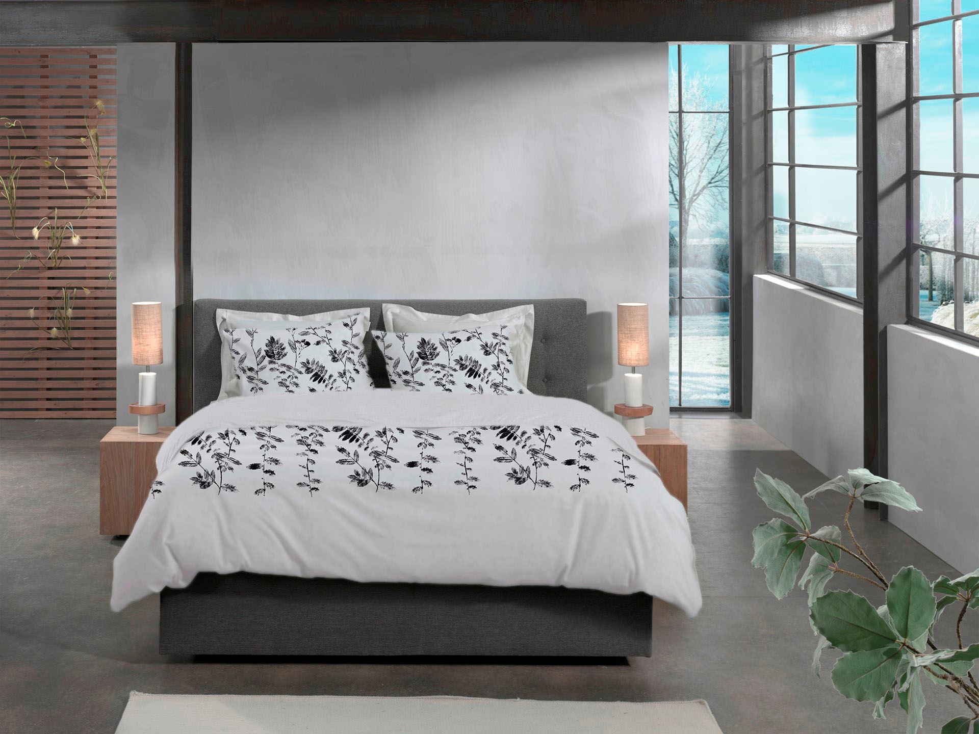 Heckett & Lane Bettwäsche "Rocco" 2 Stk. Blätter Design, 100% Baumwolle ab günstig online kaufen