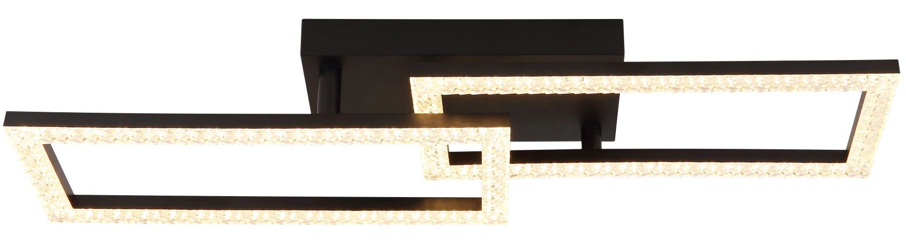 GLOBO LIGHTING LED Deckenleuchte »SAPENA« LED-Modul 1 Stk. Warmweiß Deckenlampe, Kunststoffkristalle, beweglich, rechteckig