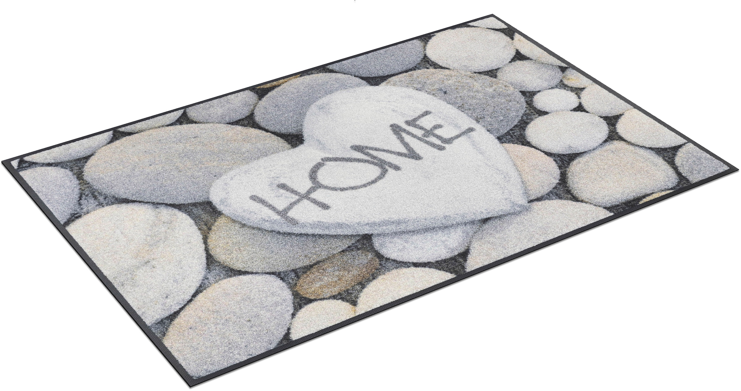 Kieselsteine, mit rechteckig, Stones«, rutschhemmend wash+dry Schmutzfangmatte, Spruch, »Pebble Fußmatte by Motiv Kleen-Tex | BAUR