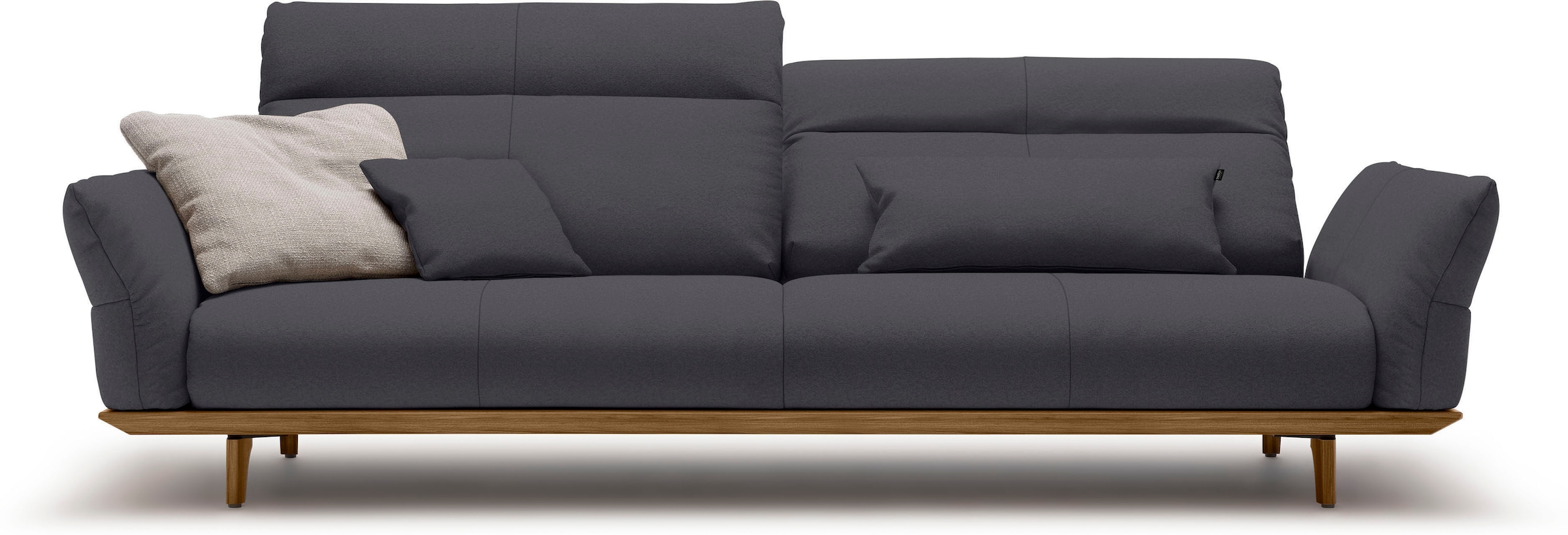 Creation BY ROLF BENZ 4-Sitzer "CR.460 mit verstellbarer Rückenlehne, Designsofa, bequem" Sockel in Nussbaum, Füße Nussbaum, Breite 248 cm