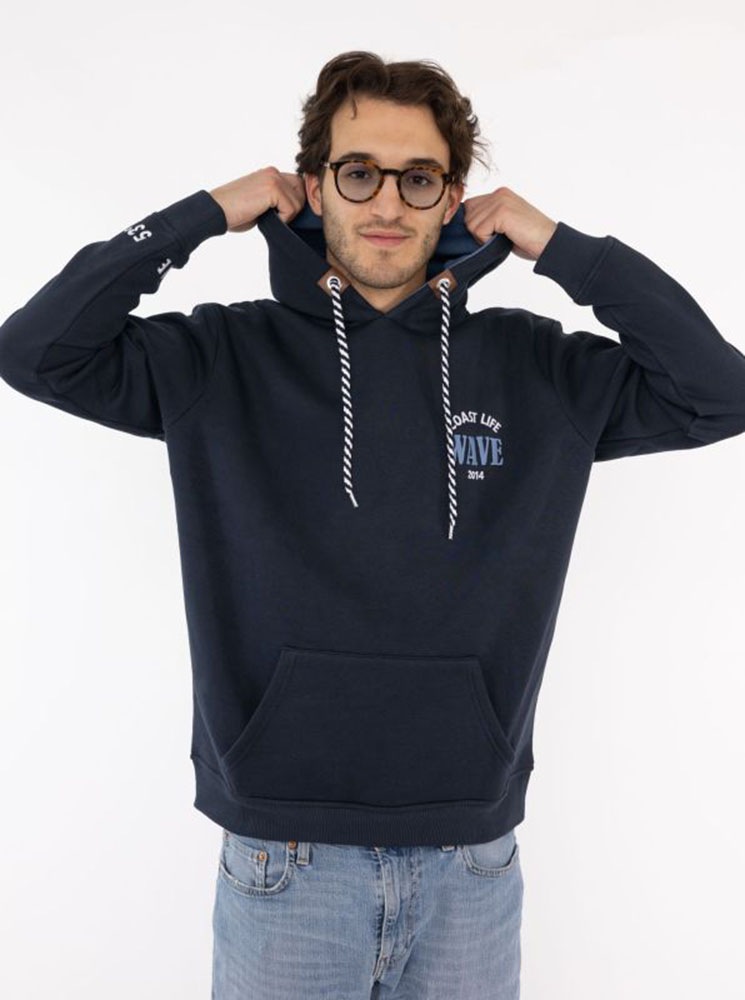 Zwillingsherz Hoodie ""Coast Life Wave"", Kapuze, Kordelzug, Fronttasche, S günstig online kaufen