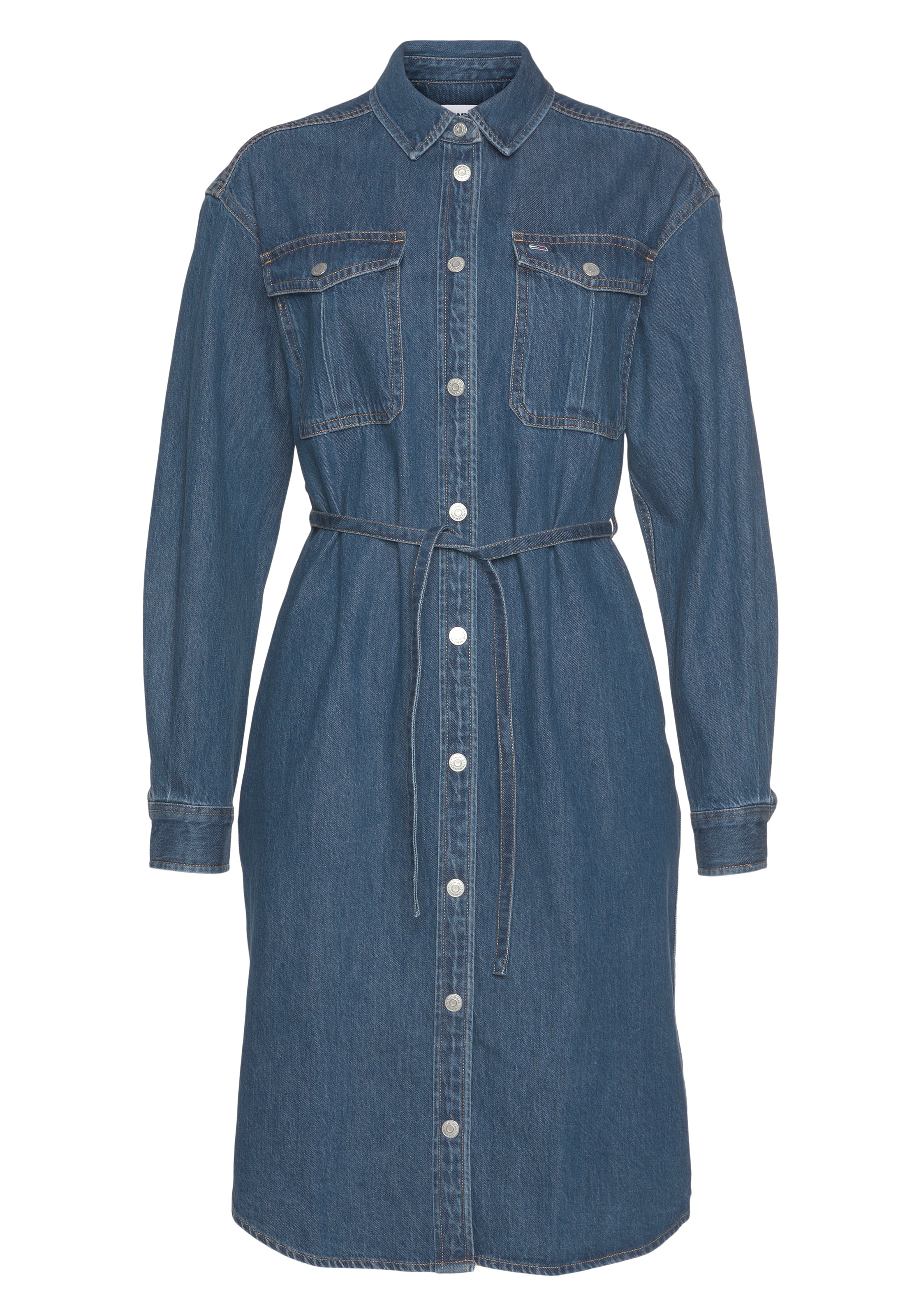 tommy jeans -  Jeanskleid "TJW L/S BELTED DENIM DRESS"