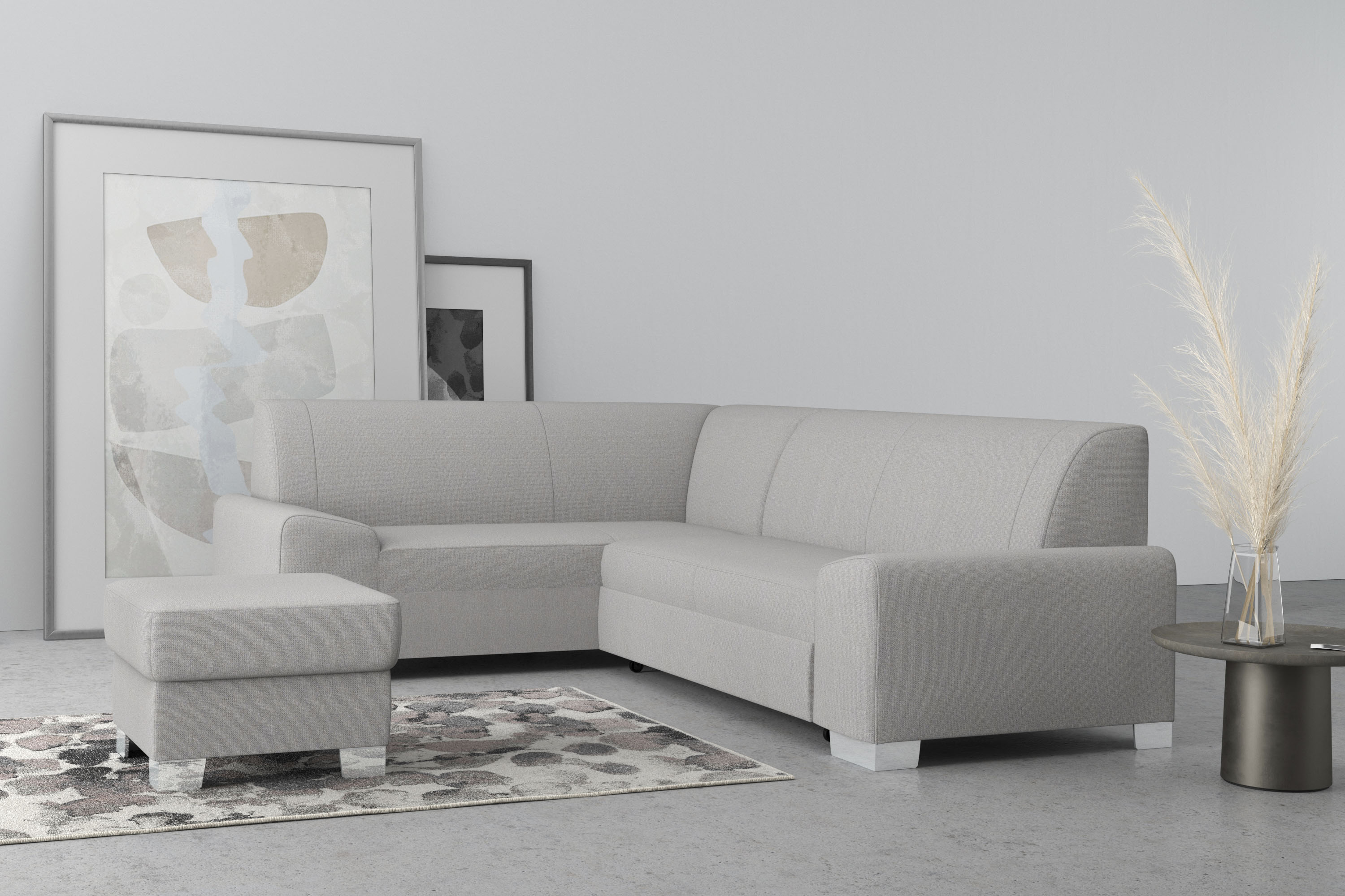 Thumbnail - DOMO collection Ecksofa "Anzio in kubischer Formensprache, flache Armlehnen, L-Form", Wahlweise mit Bettfunktion und Fed...