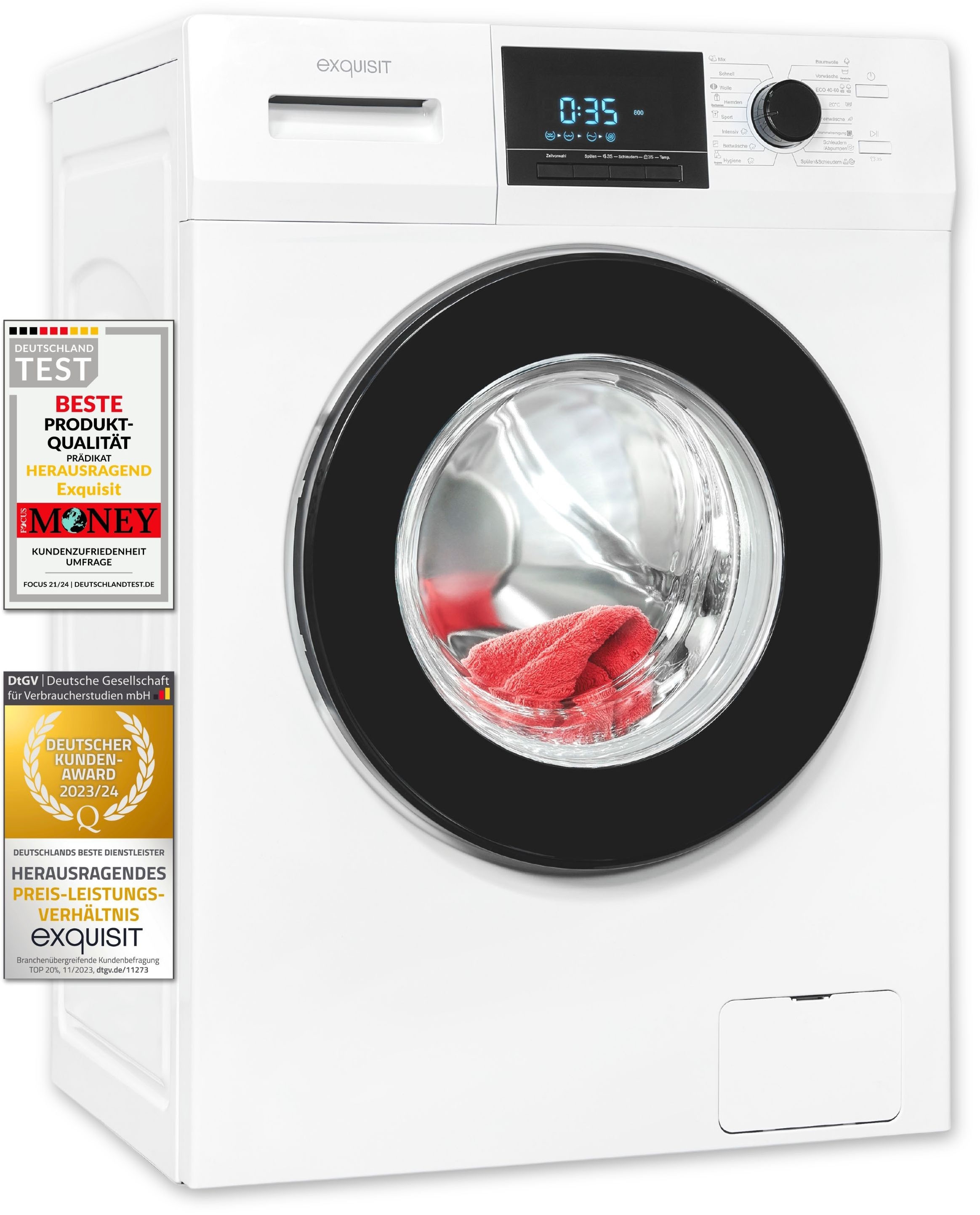 exquisit Waschmaschine »WA9214-340A«, 9 kg, 1400 U/min, Aquastop-Schlauch