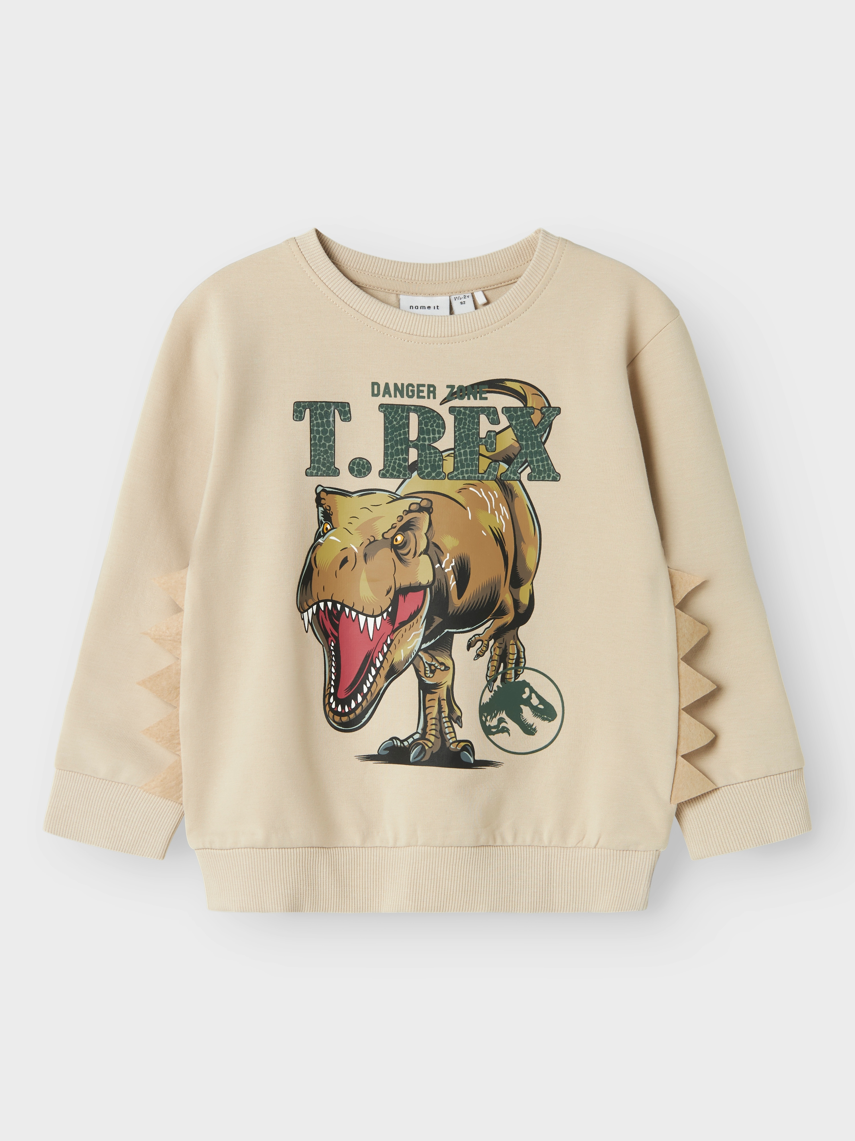 NAME IT Jungen Sweatshirt "NMMJABA JURASSIC NREG SWEAT UNB SKY"peyote, Gr. 98, bedruckt, Sweatware, Obermaterial: 95% Baumwolle, 5% Elasthan,