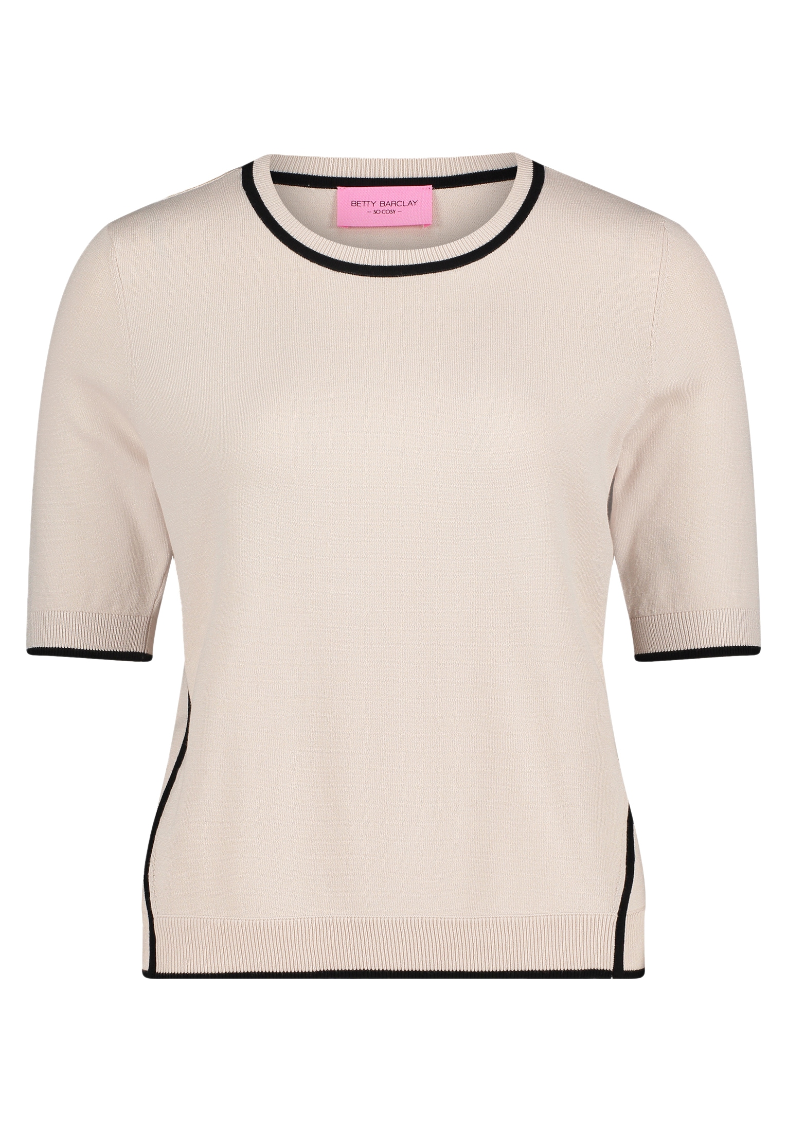 Betty Barclay Kurzarmshirt »Betty Barclay Damen Feinstrickpullover mit Strickdetails«, (1 tlg.), Paspel
