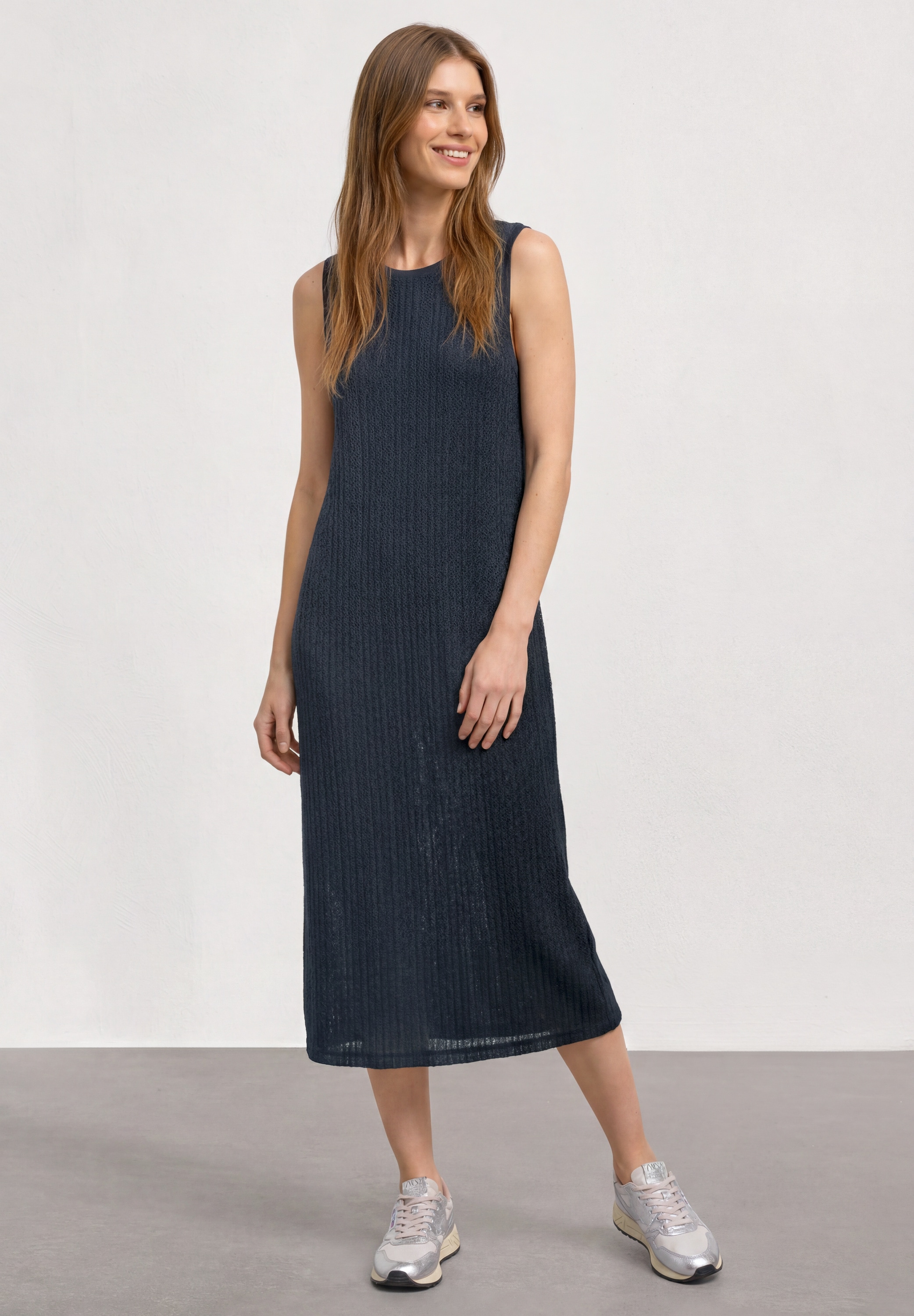 STREET ONE Midikleid Ohne Taschen mit Rundhalsausschnitt