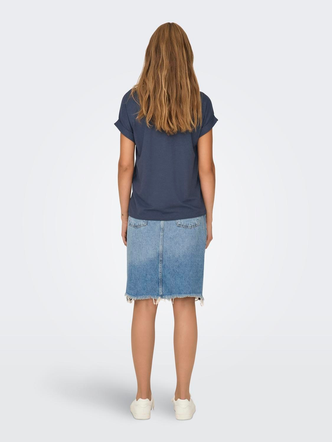 ONLY T-Shirt »ONLMOSTER S/S O-NECK TOP NOOS JRS«, mit Aufschlag am Arm