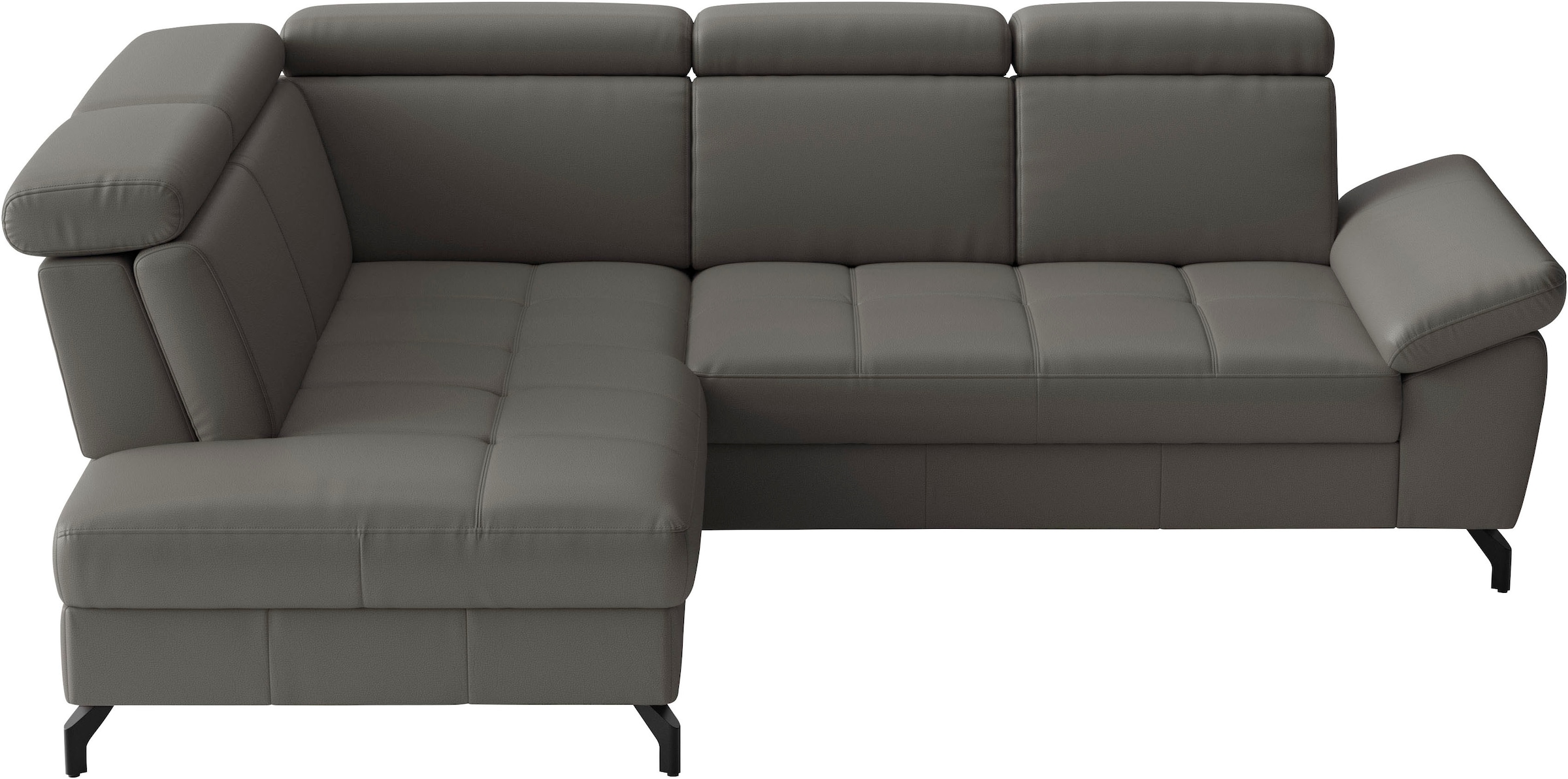 sit&more Ecksofa "Vanity L-Form, B: 254 cm, Leder" Inkl.Sitz-,Kopf-und Armteilverstellung