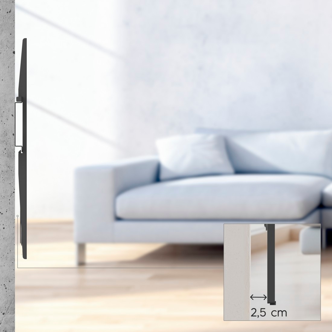 Hama TV-Wandhalterung »Wandhalterung (fix, 32" - 75", VESA 600x400)«, bis 191 cm Zoll