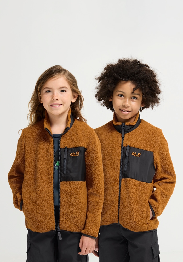 Jack Wolfskin Fleecejacke "LITE CURL FZ K" mit aufgesetzter Brusttasche mit Zipper, atmungsaktiv, wasserabweisend