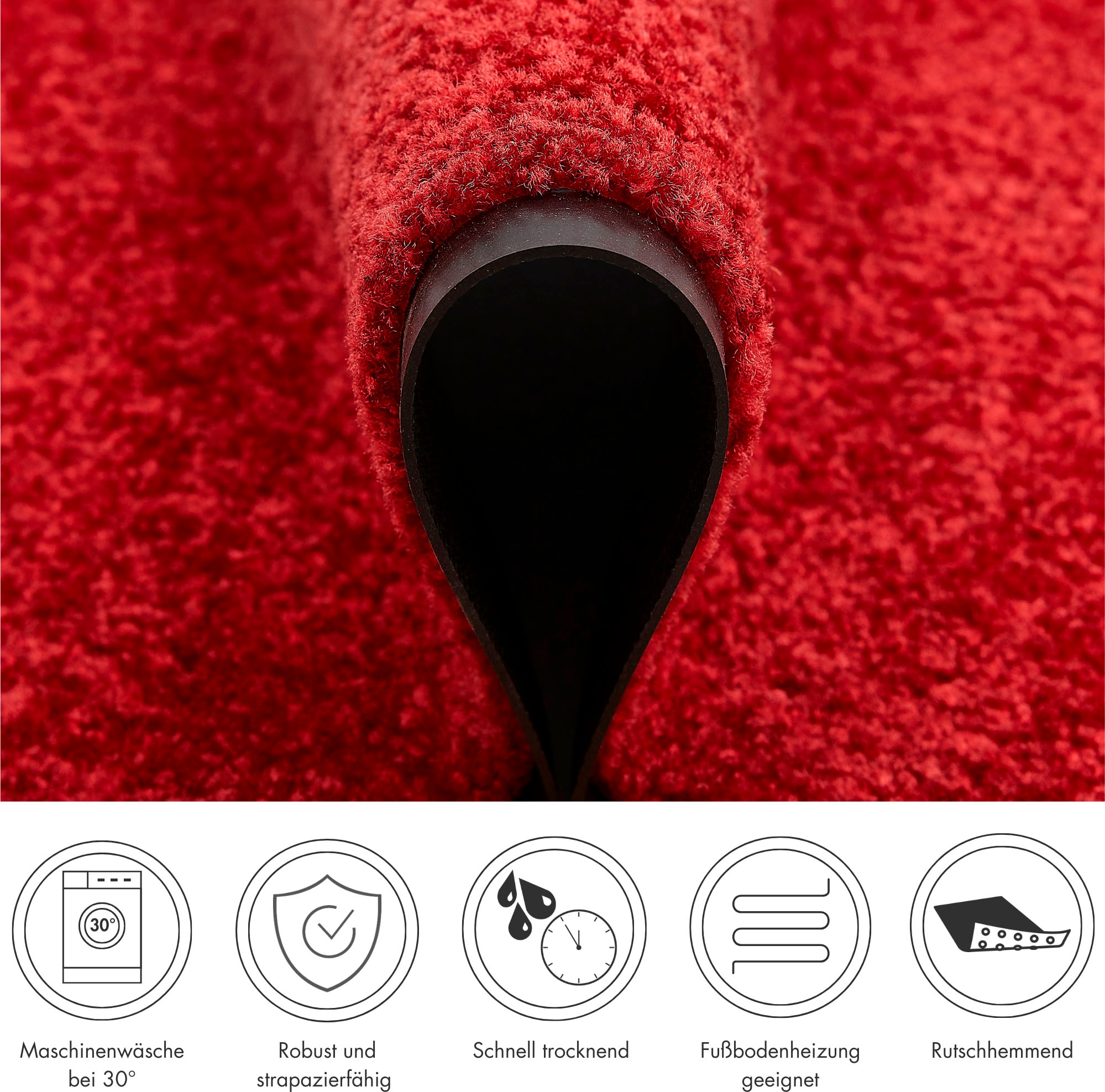 my home Fußmatte »Fresh Step, Made in Belgium«, rechteckig, 7 mm Höhe, für den Eingangsbereich, Uni-Farben, rutschhemmend, robust, waschbar