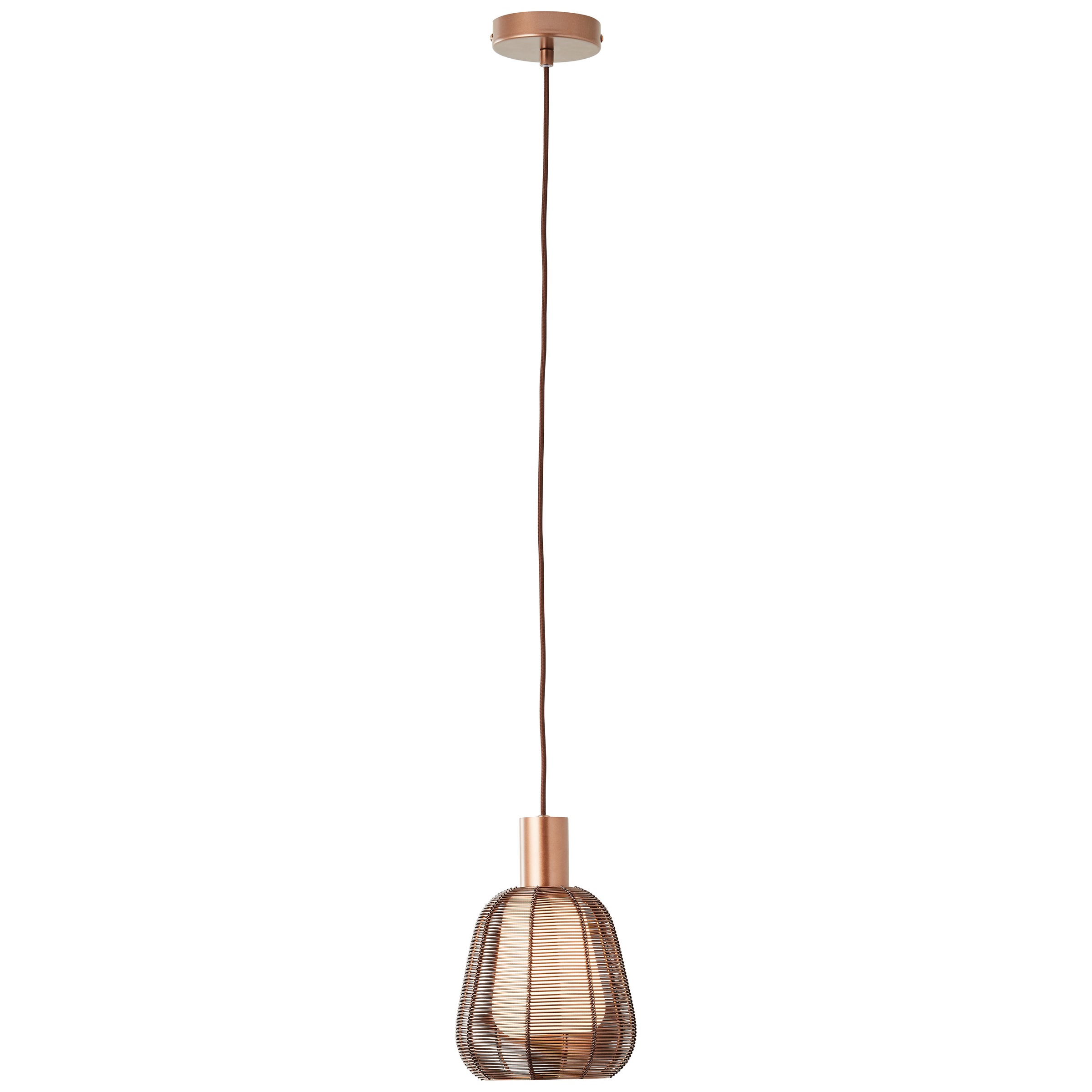 Brilliant Pendelleuchte »Wallace«, 1 flammig, Leuchtmittel E27 | ohne Leuchtmittel, 120 x 18 cm, 1 x E27, kürzbar, Metall/Glas, Kaffee dunkel