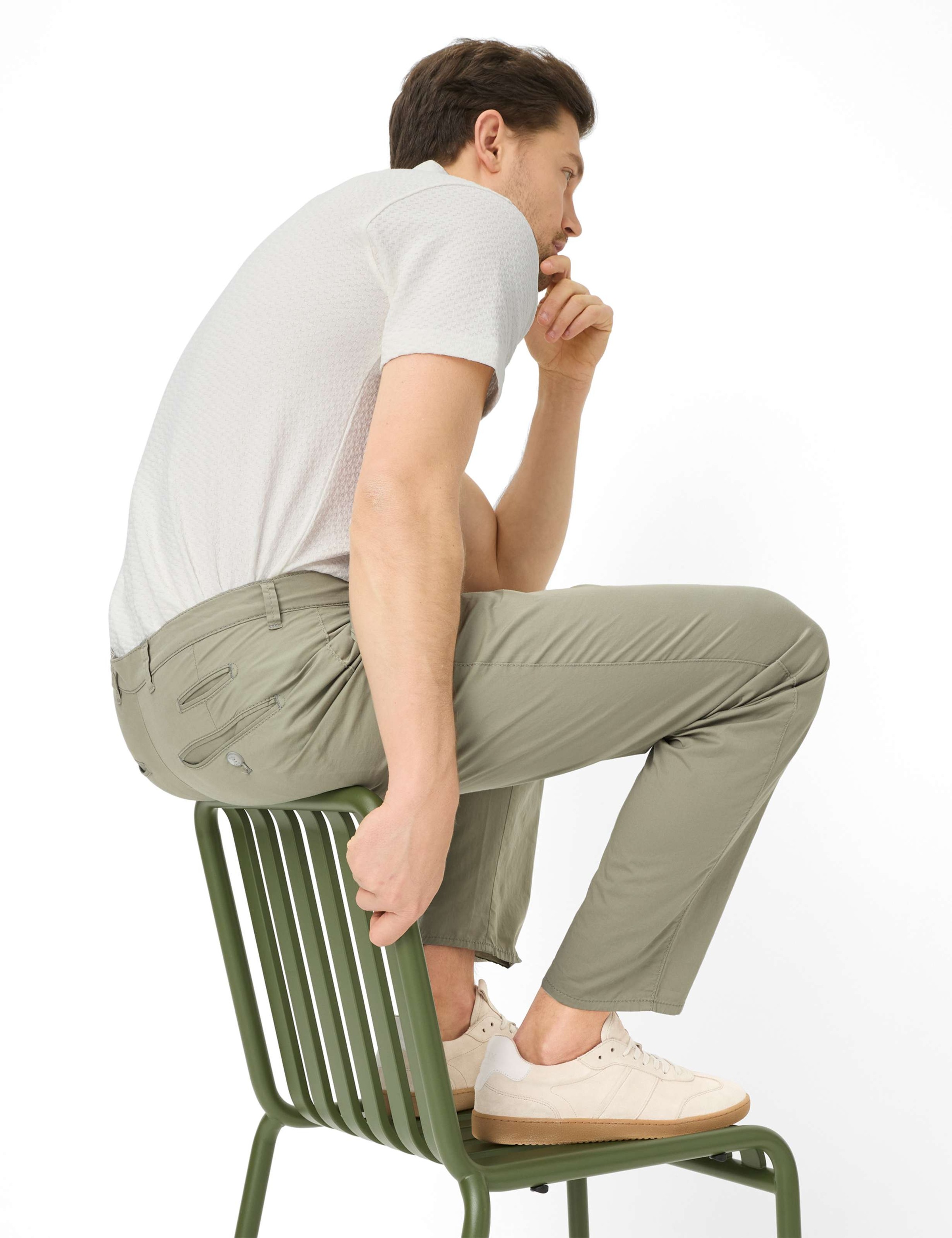Chinohose BRAX "Style FABIO", Herren, Gr. 40, Länge 30, khaki, Web, 95% Baumwolle, 5% Elasthan, Hosen Chinohose 3