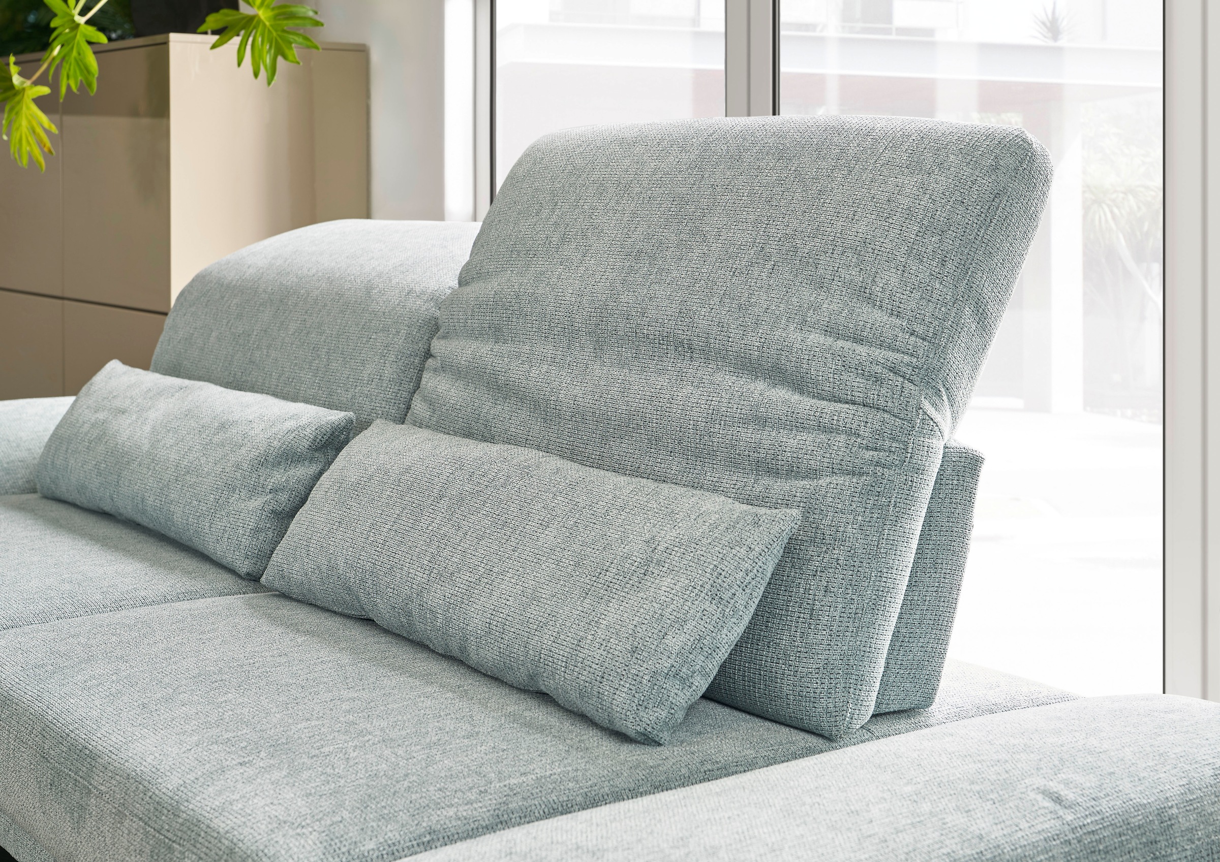 3C Candy Ecksofa »Mallow Designsofa mit Komfortfunktionen, modern und bequem, L-Form«, Verstellbare Armlehne und Kopfteil, manuelle Sitztiefenverstellung