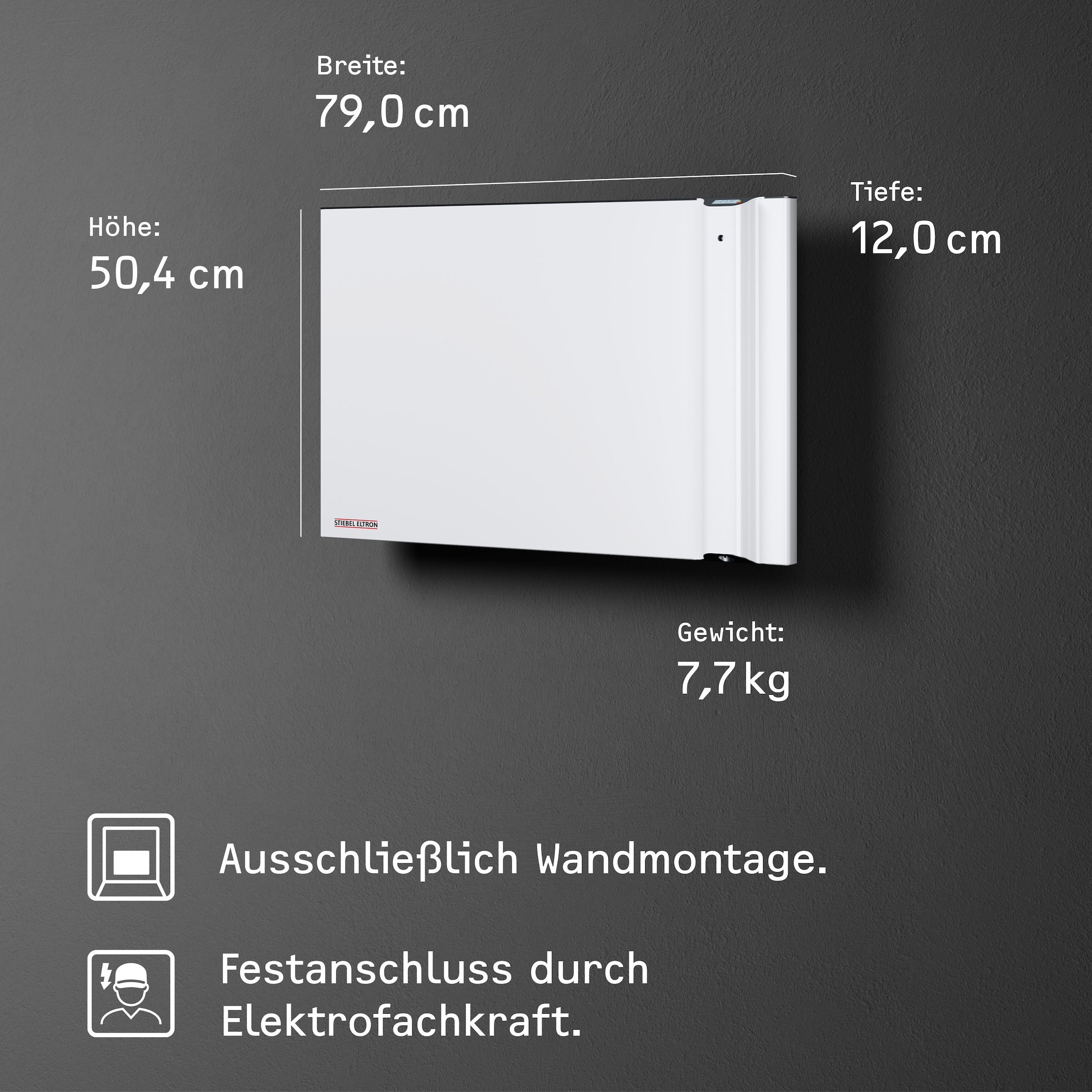 STIEBEL ELTRON Konvektor »»CND 100«, Duo Wandkonvektor, Elektroheizung energiesparend, 1,0 kW«, für ca. 12 m², LCD-Display, Wochentimer, ohne Stecker, Festanschluss