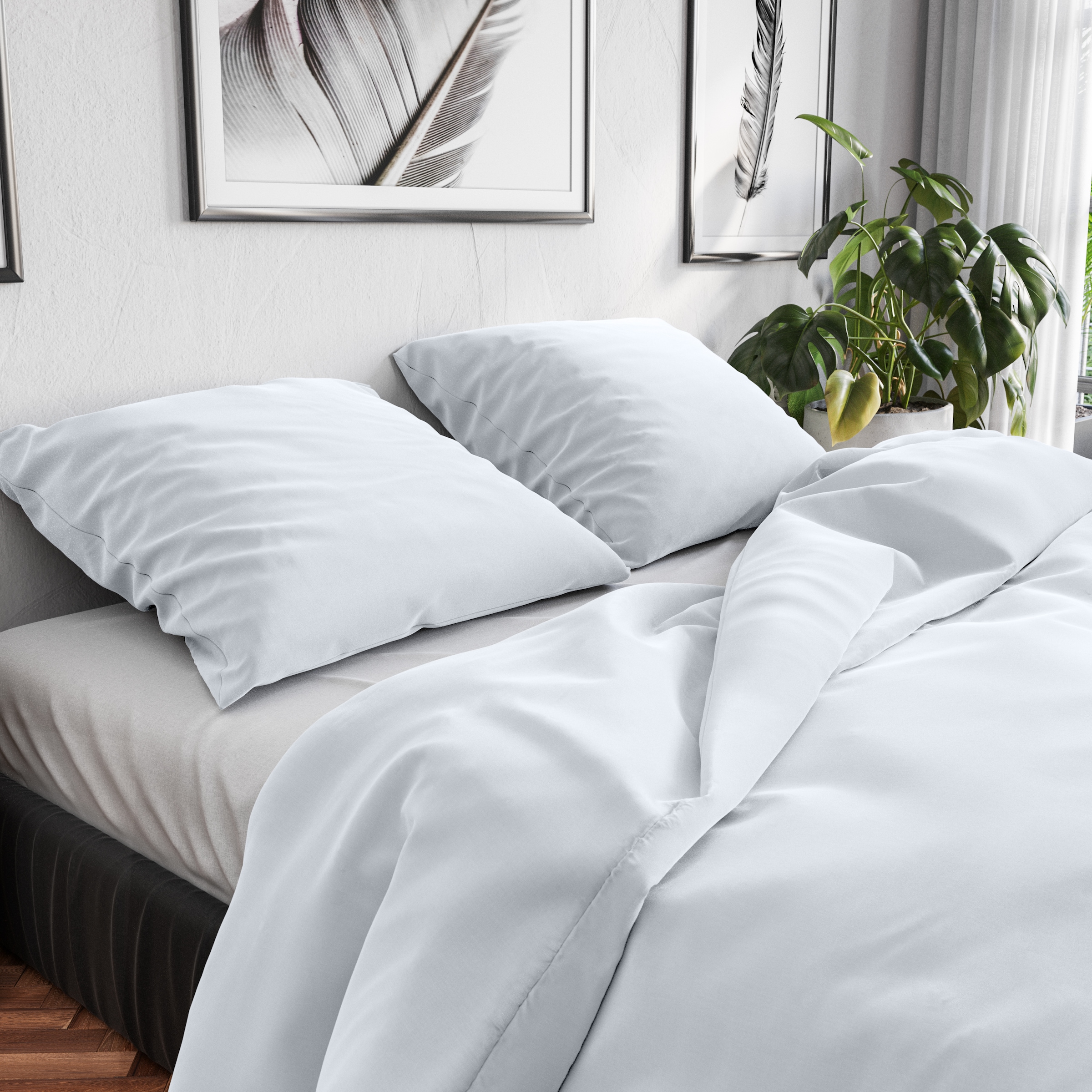 Bettwäsche WOLKENFELDweiß, Renforcé, Obermaterial: 100% Baumwolle, Bettwäsche, "Renforcé Bettwäsche Baumwolle - Natürlich weiches Schlafgefühl",