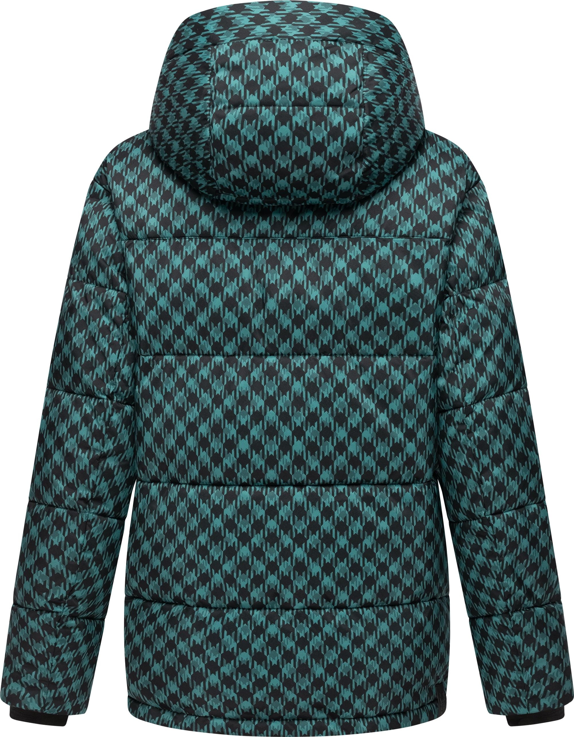 Ragwear Steppjacke »Wikesh Print«, mit Kapuze, Damen Winterjacke mit angesagtem Hahnentritt-Muster