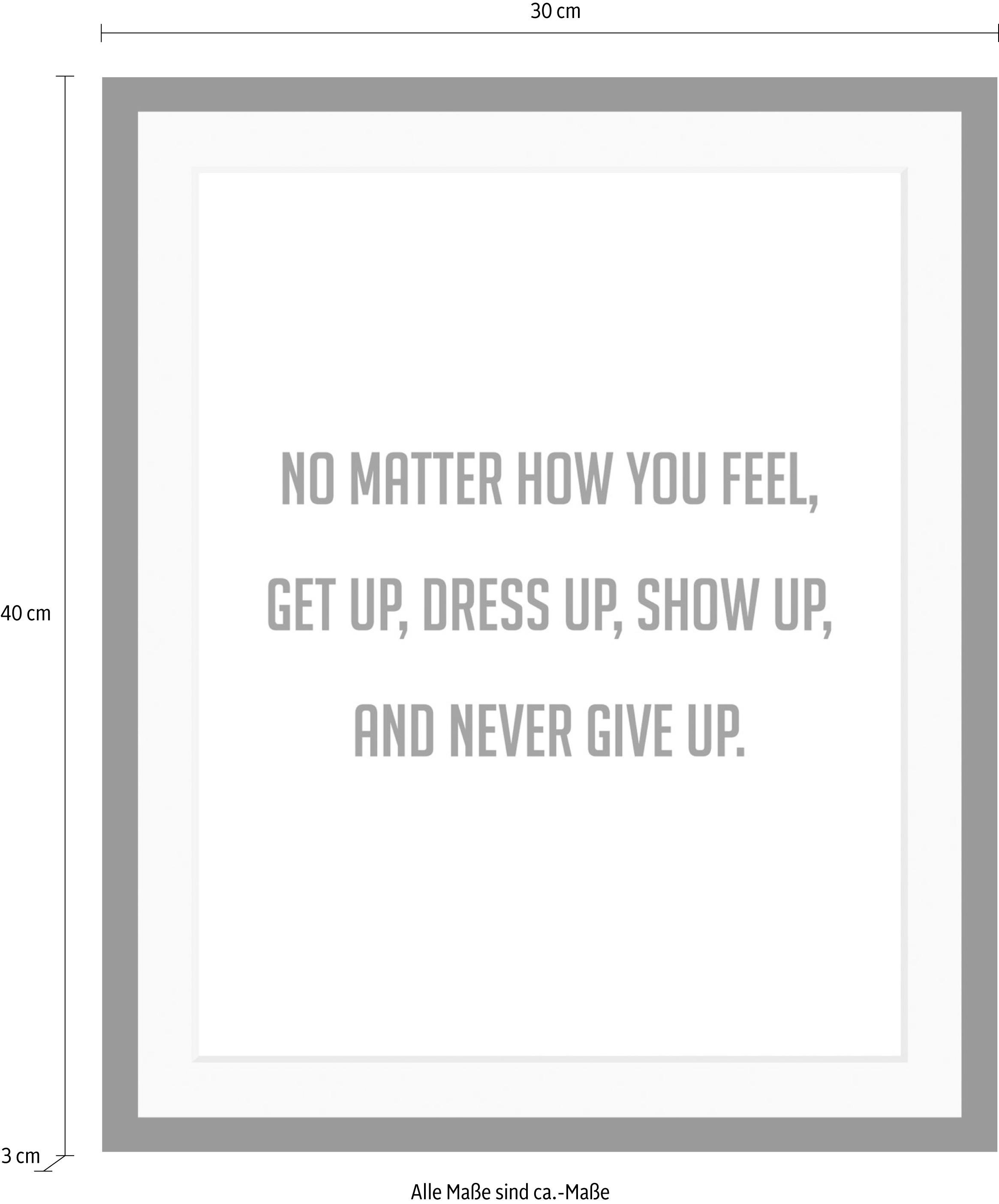 queence Bild »Motivation« Liebessprüche | Motivationsbilder | Schriftzug | Schwarz-Weiß HD Premium Poster-Druck inkl. Holzrahmen